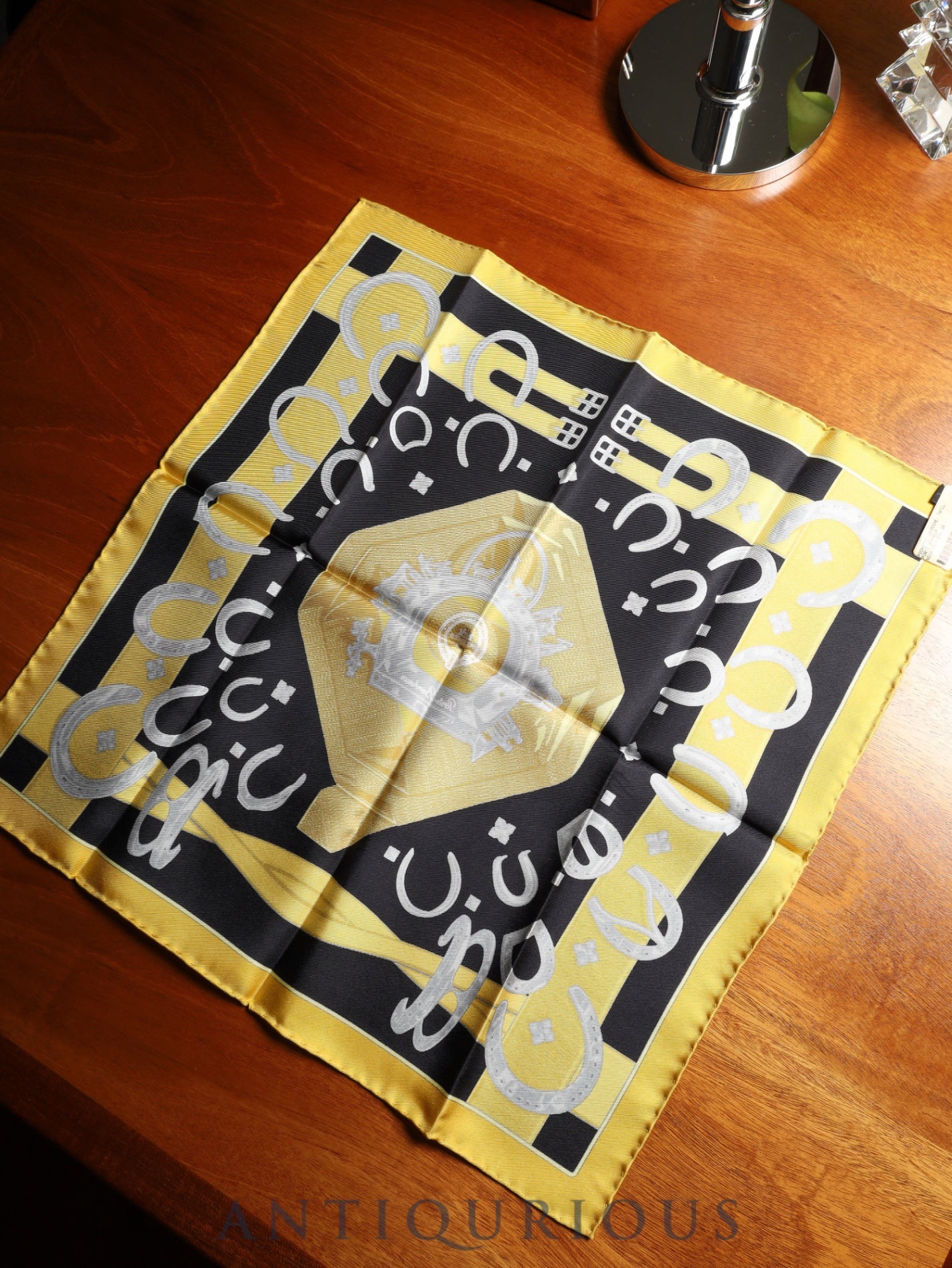 Hermès Carré 45 Porte-Bonheur Scarf, Lucky Charm, 100% Silk, Tag