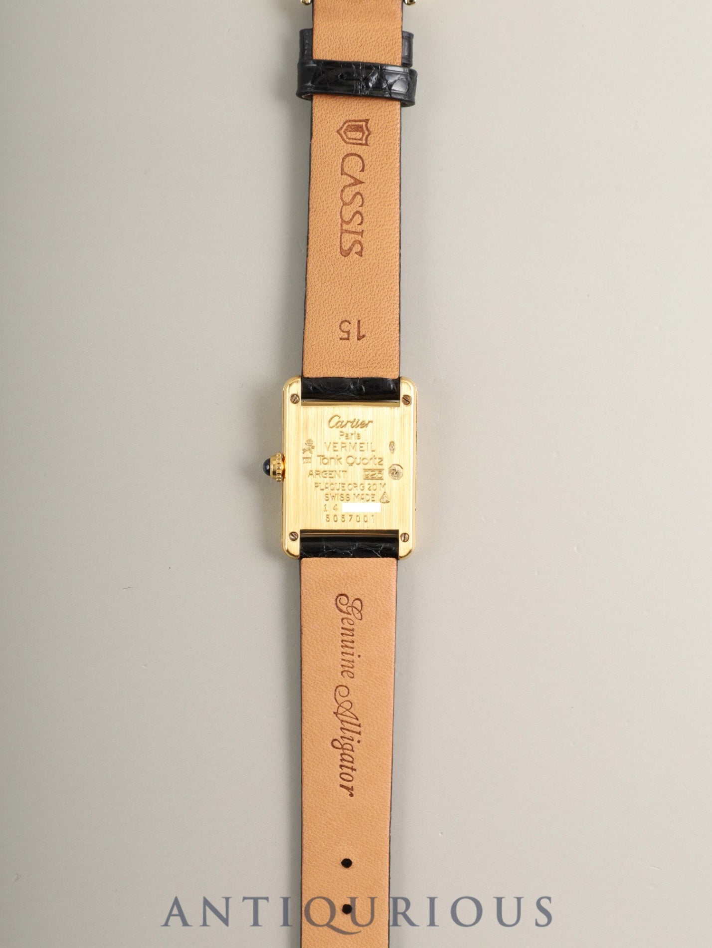 カルティエ マストタンク SM 5057001 クォーツ Cal.057 SV925 革 純正ピンバックル（GP）オパラン文字盤（SWISS表記）オーバーホール済み 新品仕上げ済み