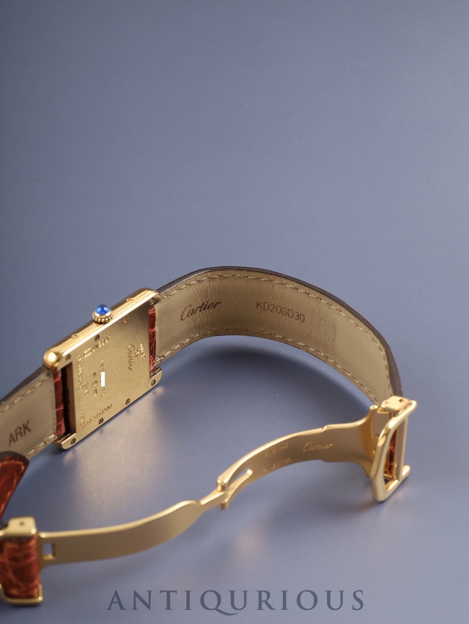 カルティエ マストタンク GM（XL） W1017454 / 2413 クォーツ Cal.687 SV925 革 純正Dバックル（GP）アイボリーローマン文字盤 （SWISS MADE表記） 箱 冊子 オーバーホール済み