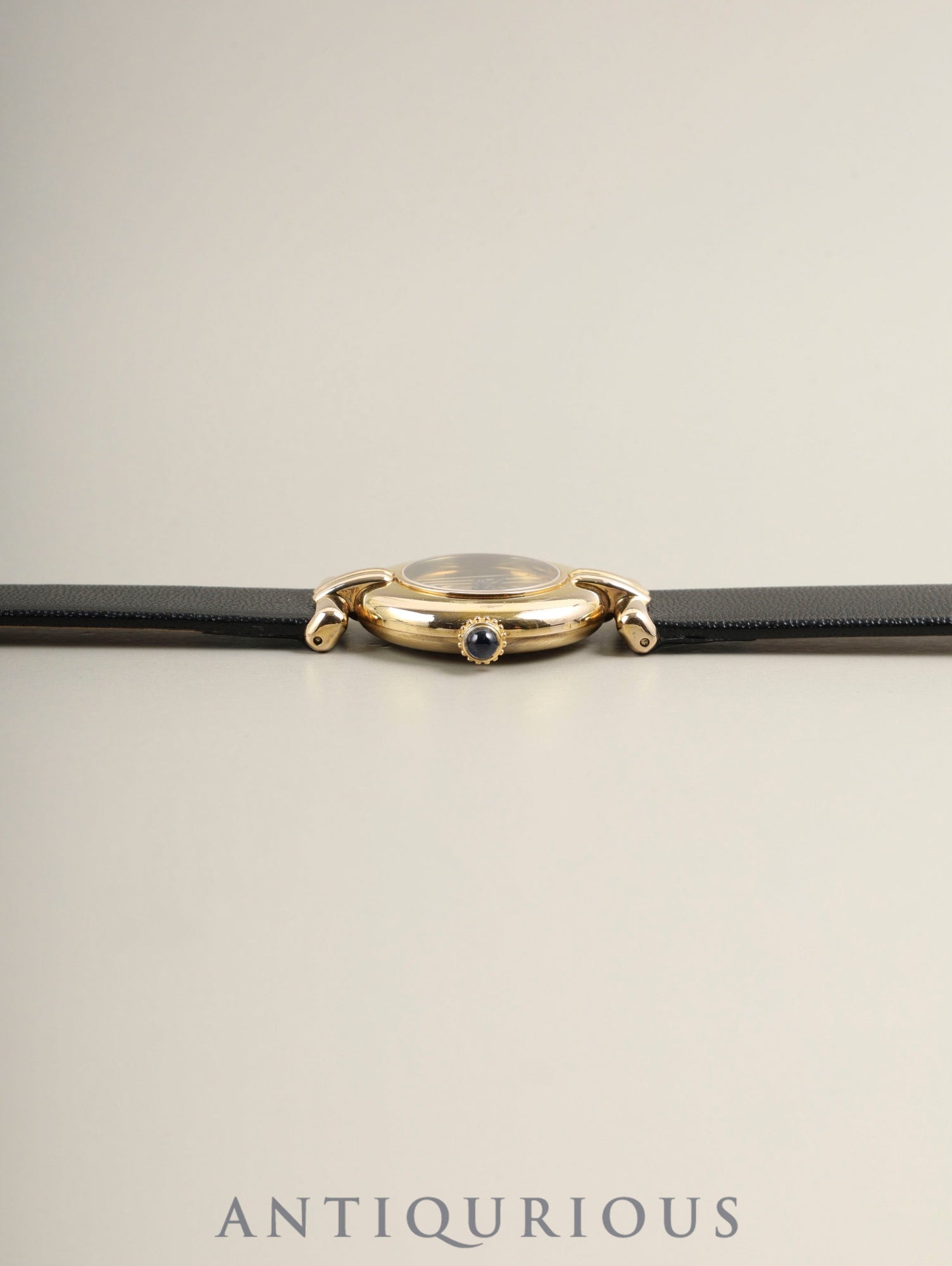 Cartier Must Colisée 590002 Quartz Cal.90 SV925 Leather Original Pin Buckle (GP) Gold Dial (SWISS marking) Overhauled