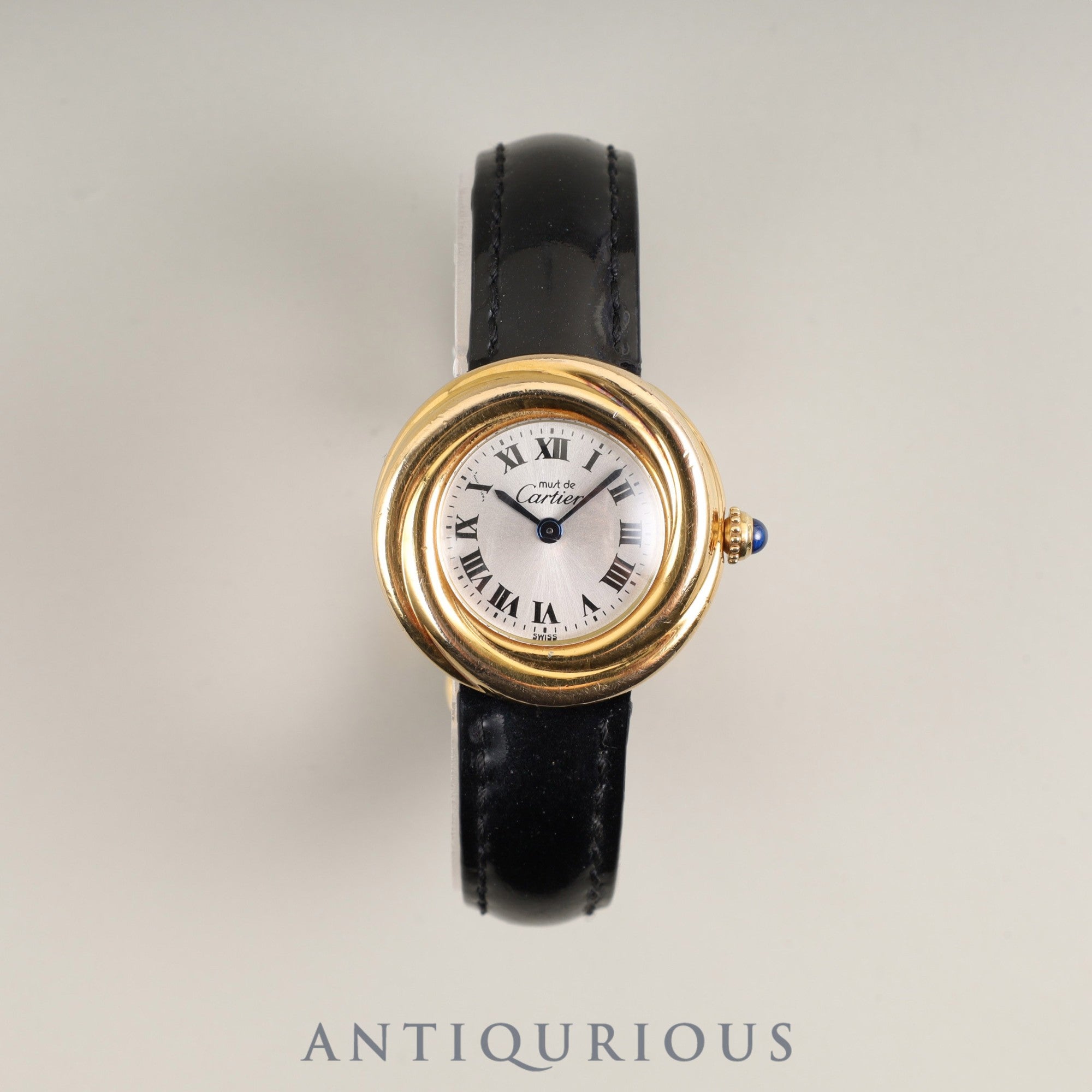 カルティエ マストトリニティ 2735 クォーツ Cal.157.06 SV925 純正革ベルト 純正Dバックル（GP） シルバーローマン文字盤 オーバーホール済み