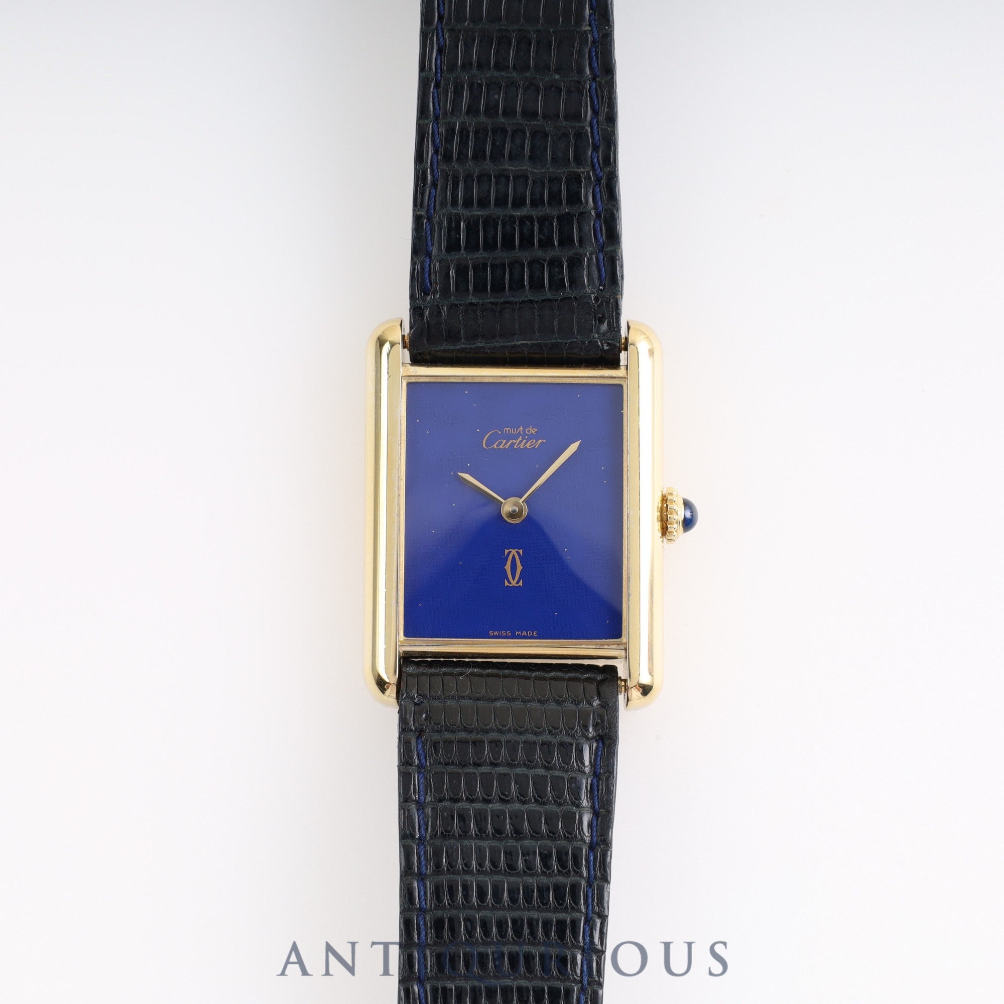 Cartier Must Tank LM Manual Winding Genuine Buckle Belt Lapis Lazuli Dial Cartier Boutique Complete Service