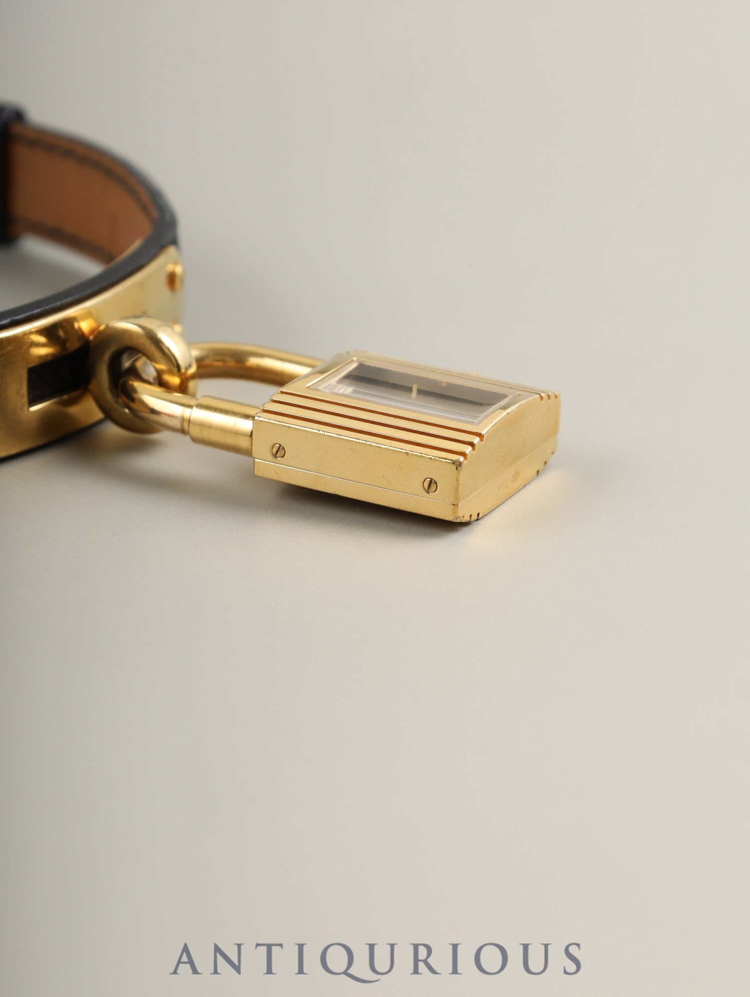 エルメス ケリーウォッチ KE1.201 クォーツ Cal.- GP 純正革ベルト（□B刻印：1998年 ）純正ピンバックル（GP）オニキス文字盤 箱 冊子 保証書（無記載）オーバーホール済み