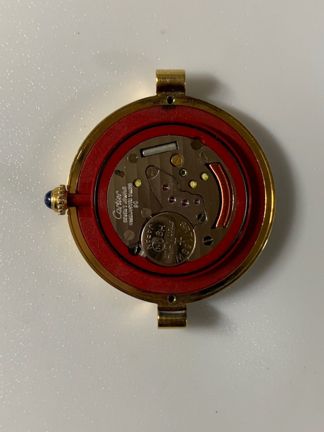 Cartier Must Vendôme VLC LM 590003 Quartz Cal.90 SV925 Leather Strap Original Pin Buckle (GP) Ivory 4-point Roman Numeral Dial Overhauled