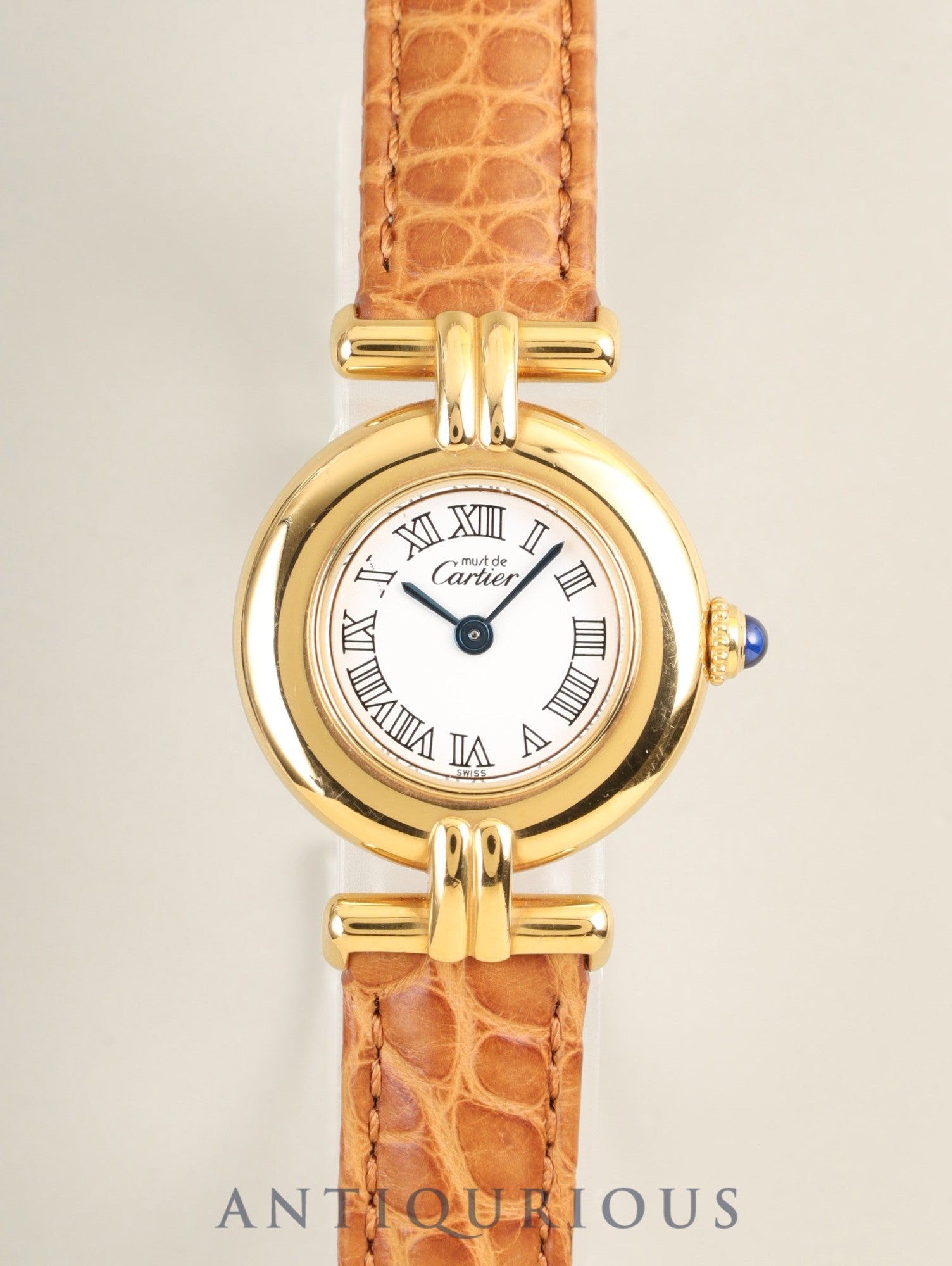 カルティエ マストコリゼ W1011554 / 2410 クォーツ Cal.157 SV925 革 純正Dバックル（GP） ホワイト文字盤 オーバーホール済み