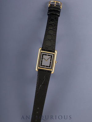 Cartier Must Tank LM 6 81006 Quartz Cal.81 SV925 Leather Original Pin Buckle (GP) Grey Jumping Roman Dial (SWISS marking) Overhauled Polished