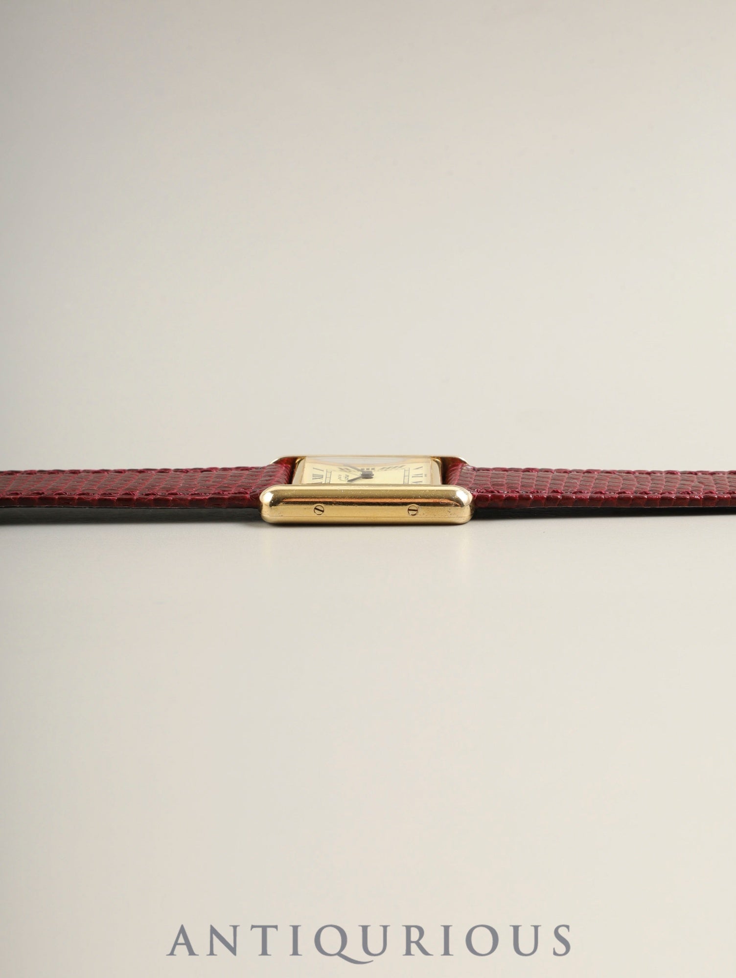 Cartier Must Tank SM 3 66001 Quartz Cal.66 SV925 Leather Original Pin Buckle (GP) Ivory Roman Dial (SWISS marking) Warranty Card (1986) with Original Leather Strap Overhauled