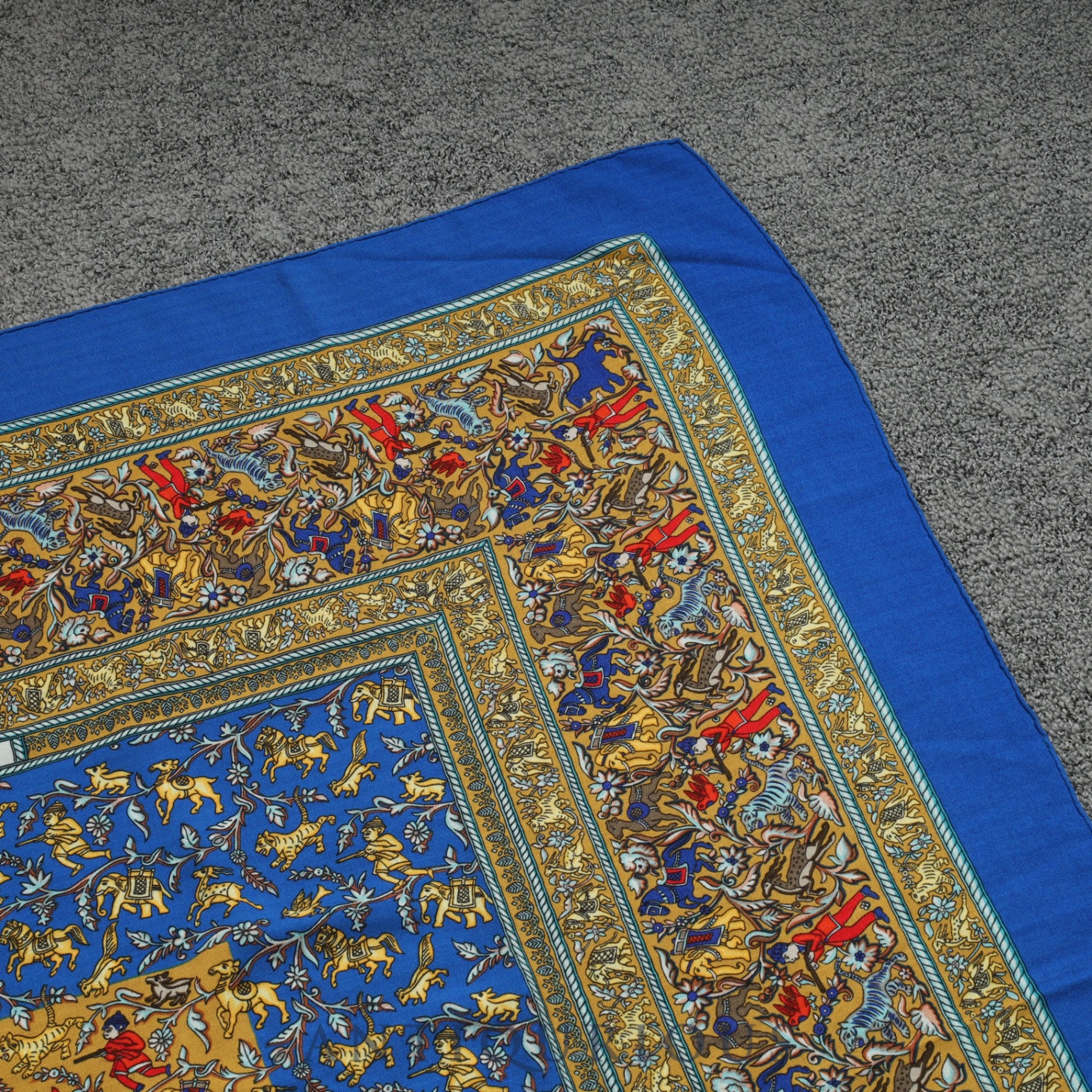 エルメス カレ ジェアン インドの狩猟 カシミア/SILK