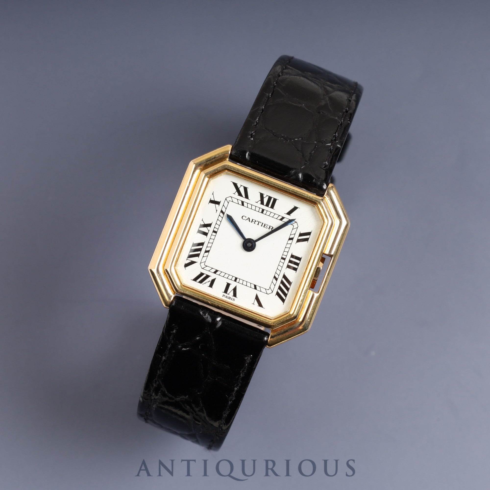 Cartier Santur LM White Dial YG Case