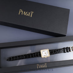 Piaget Square 94152 Manual winding Cal.430P 750 Leather Genuine buckle (750) White Roman dial Case Overhauled