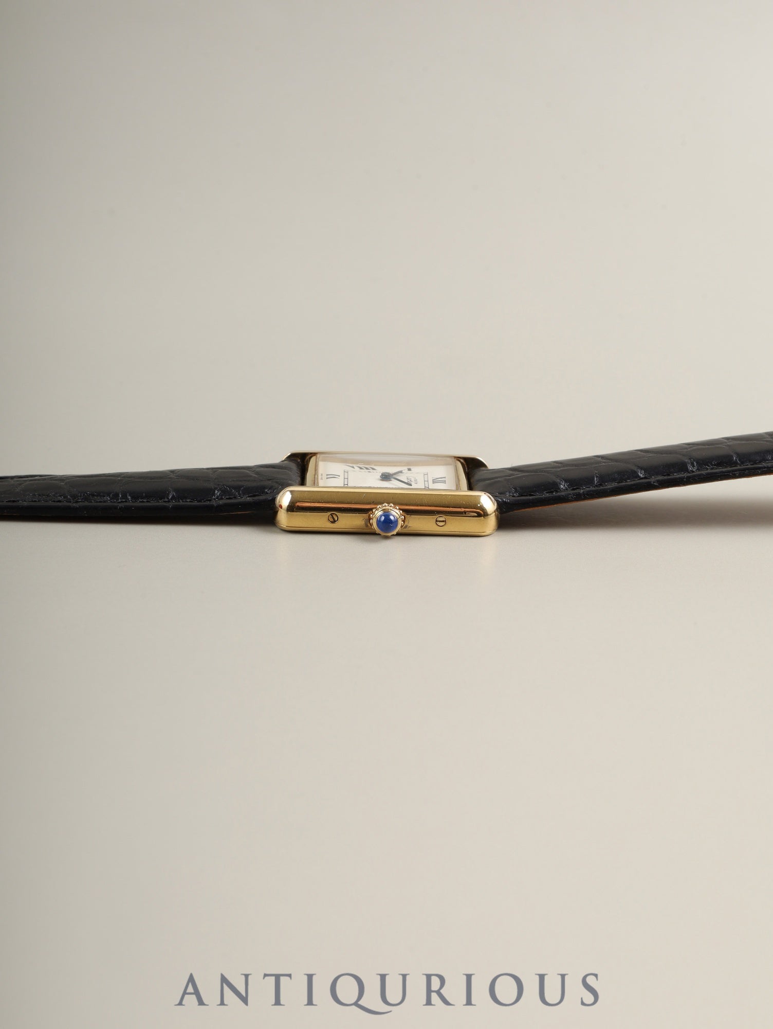 カルティエ マストタンク MM W1013654 / 2415 クォーツ Cal.057 SV925 革 純正Dバックル（GP） ホワイト飛びローマン文字盤（SWISS MADE表記）箱 オーバーホール済み