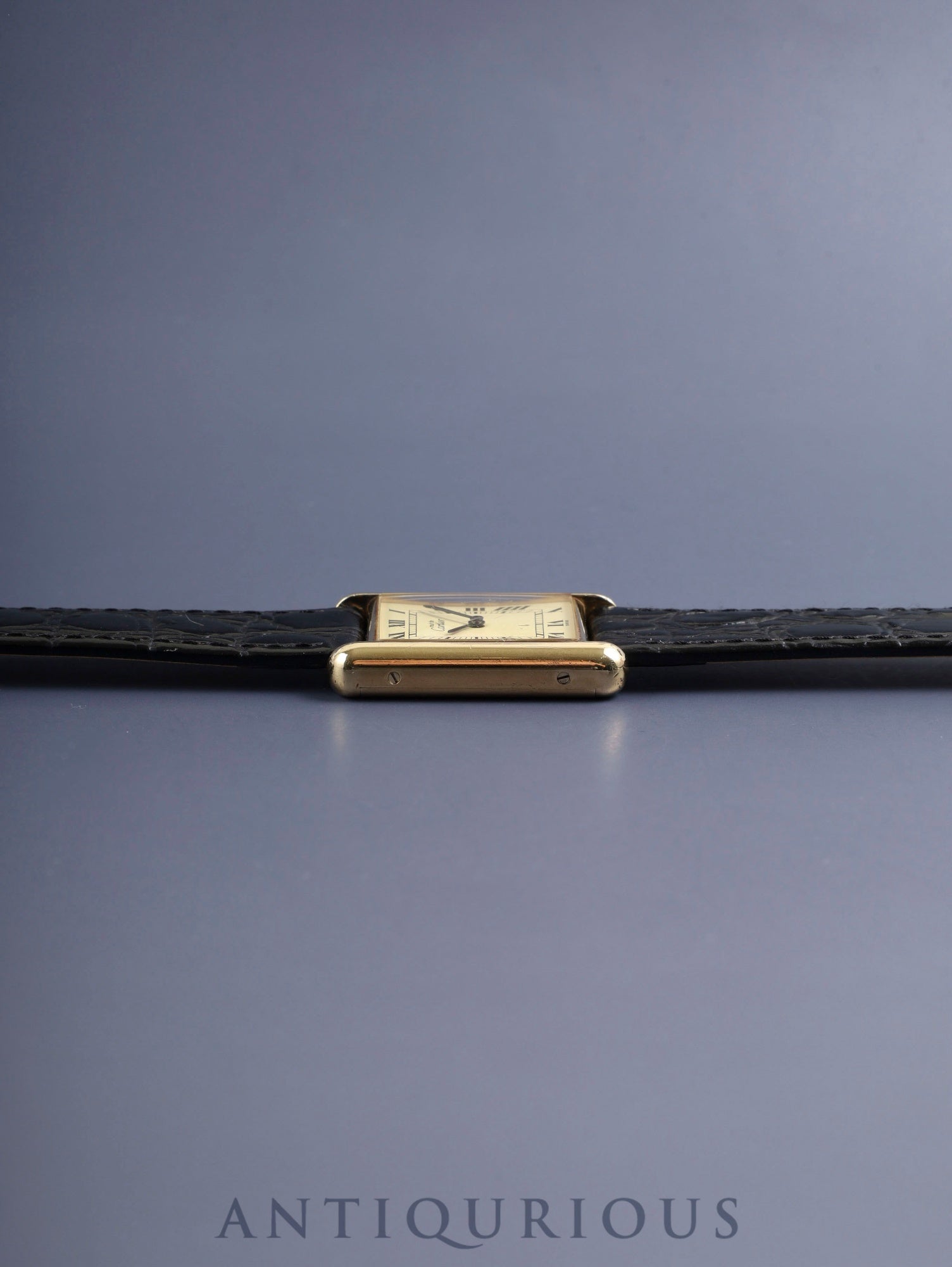 カルティエ マストタンク LM 手巻き Cal.78-1 SV925 革 純正ピンバックル（GP）アイボリーローマン文字盤（SWISS表記）オーバーホール済み