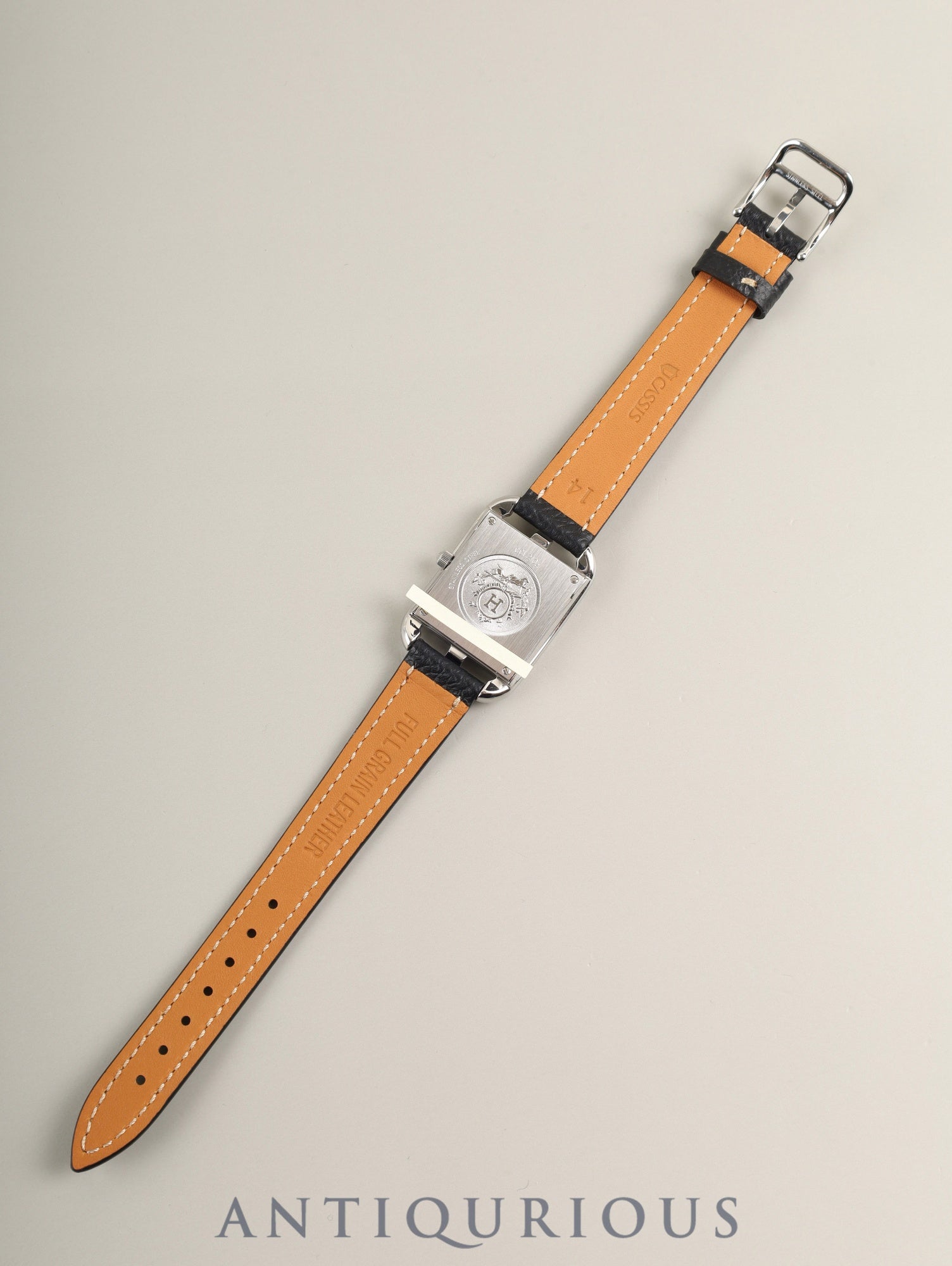エルメス ケープコッド CC1.210a クォーツ Cal.976.001 SS 革 純正ピンバックル（SS） シルバー文字盤（SWISS MADE表記） 箱 冊子 保証書（2019年）オーバーホール済み