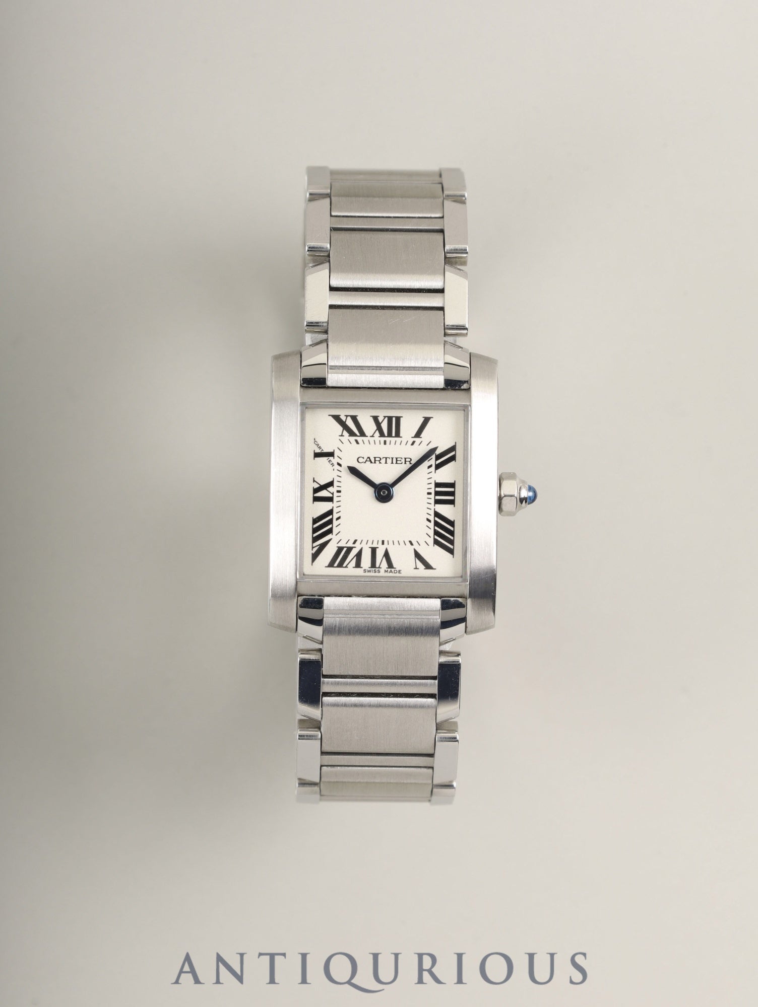 カルティエ タンクフランセーズ SM W51008Q3 / 2384 クォーツ Cal.057 SS SS ホワイトローマン文字盤 箱 冊子 保証書（2012年）オーバーホール済み