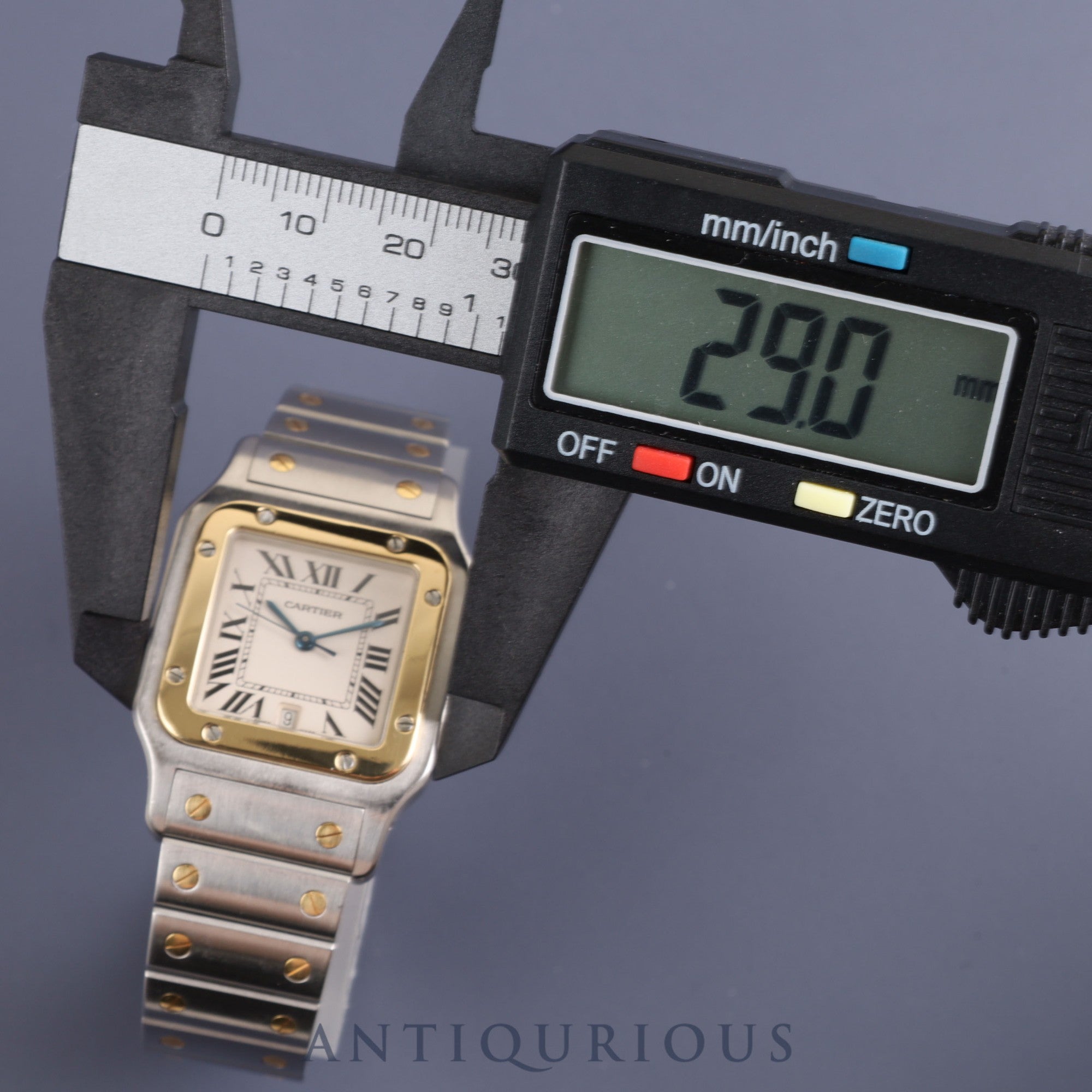 Cartier Santos Galbee LM W20011C4/1566 Quartz Cal.687 SS/YG White Roman Dial Box Warranty (2009) Overhauled