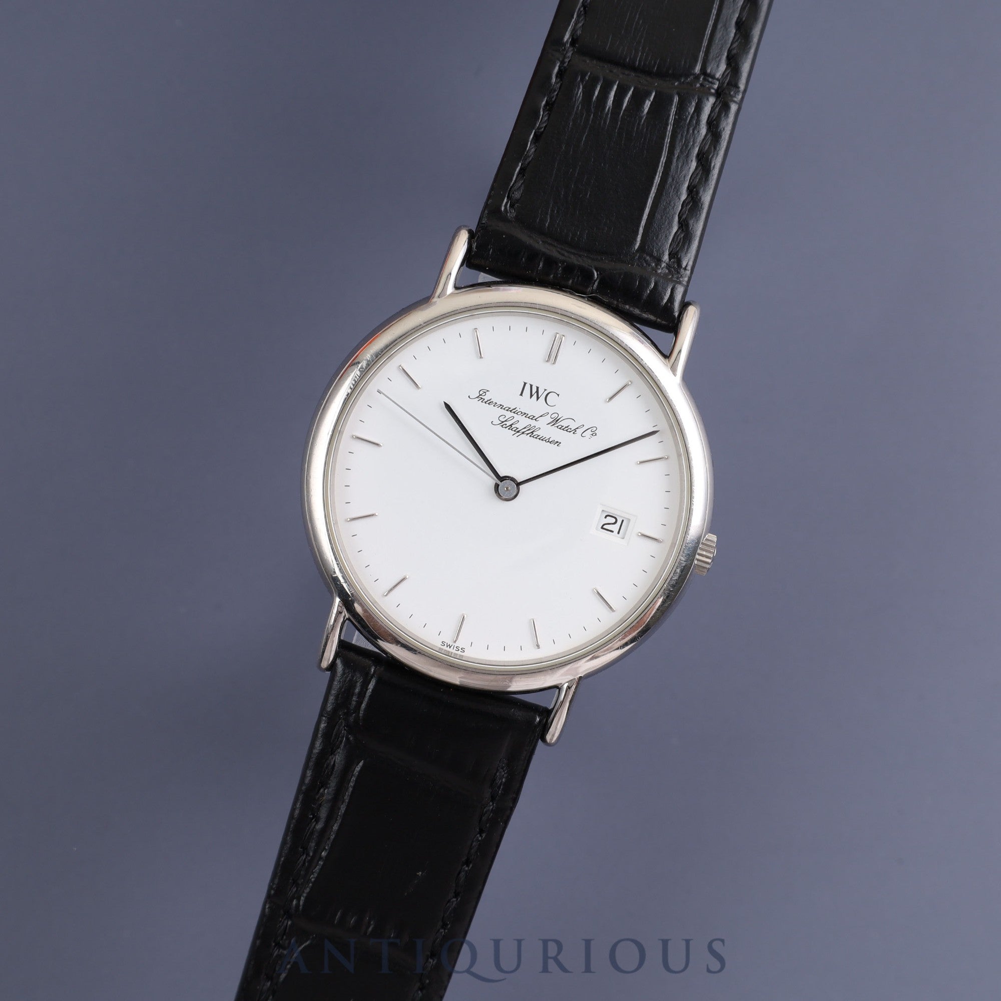 IWC Portofino IW333105 Quartz Cal.IW2210 SS Leather Genuine Buckle White Dial Overhauled IWC