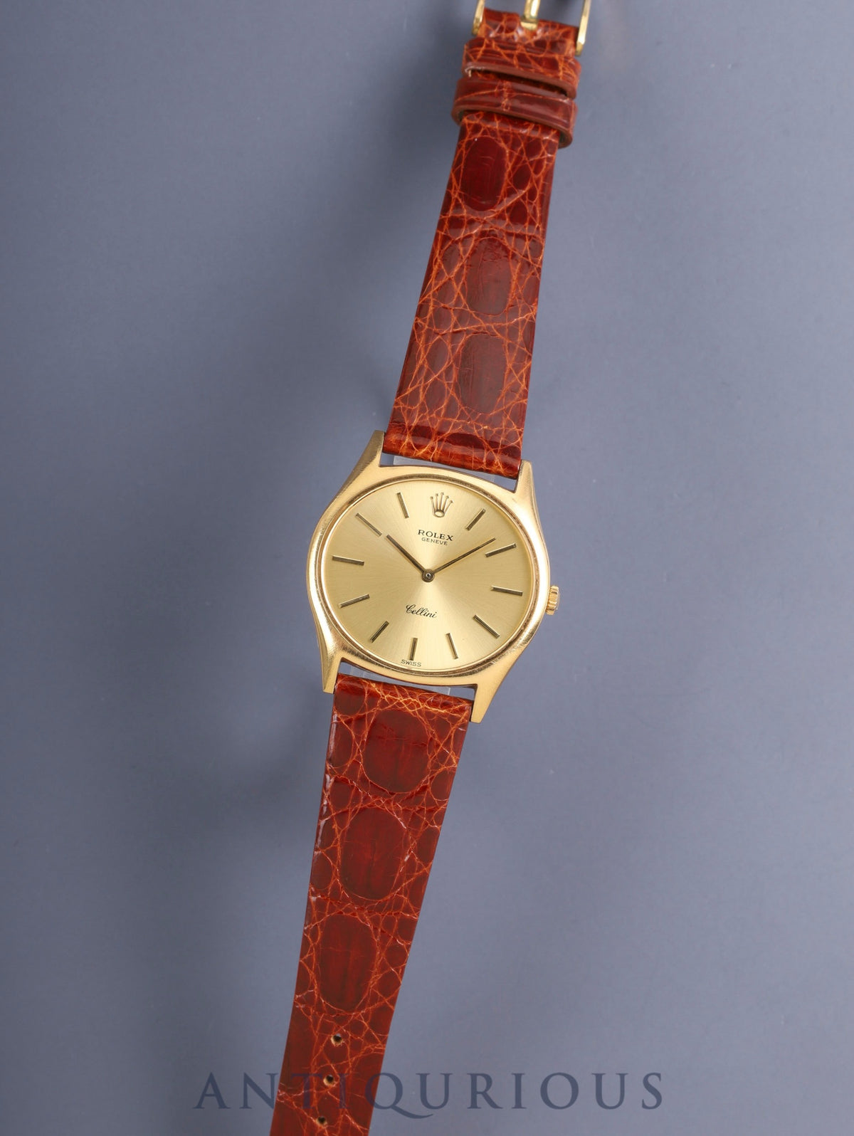 Rolex Cellini 3806 Manual Winding Cal.1601 Leather 750YG Original Pin Buckle (GP) Champagne Dial 42xxxx (1975) Box and Papers Overhauled