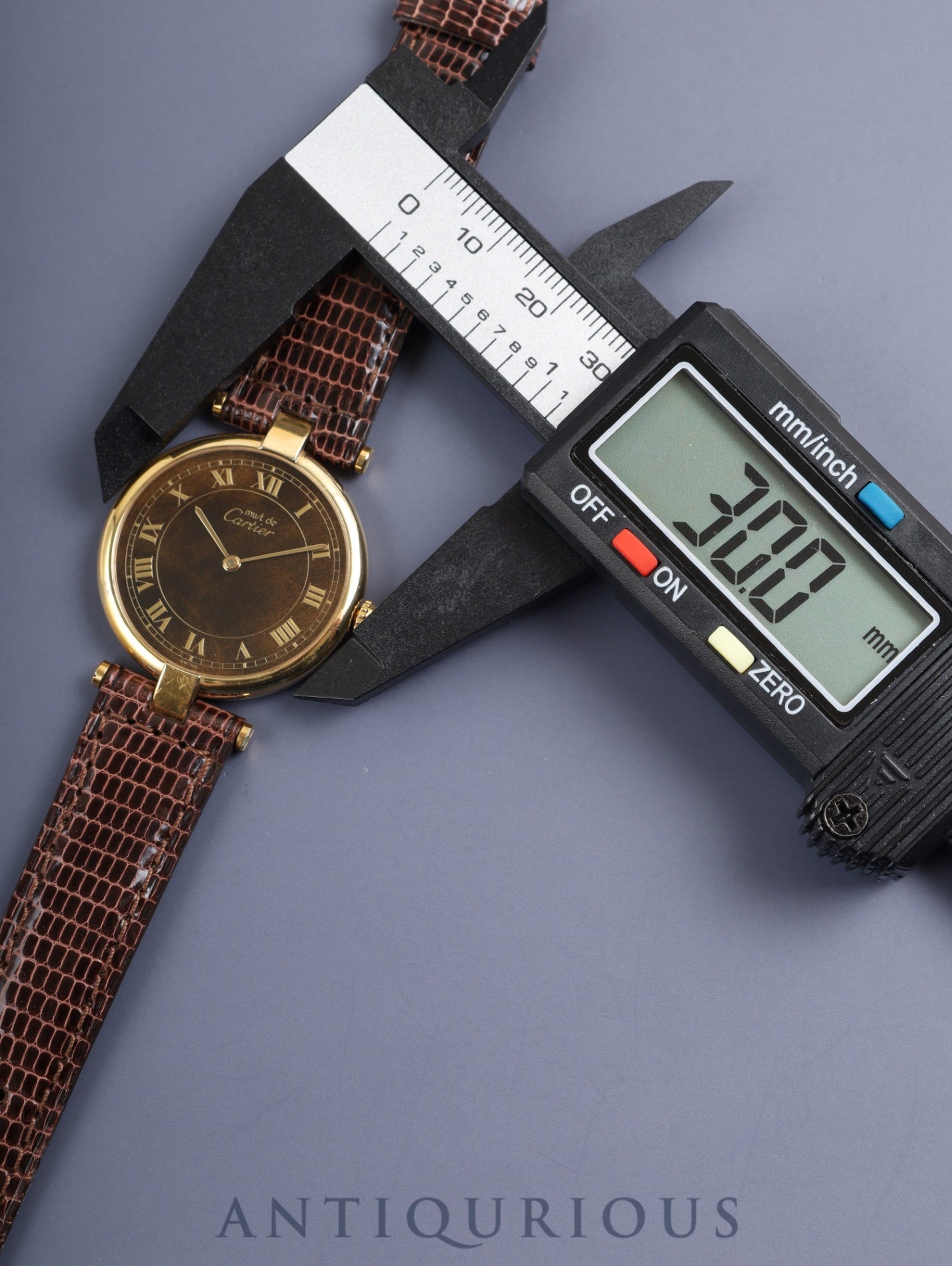 カルティエ マスト ヴァンドーム VLC LM 17 クォーツ Cal.690 SV925 純正革ベルト 純正尾錠（GP）マホガニーローマン文字盤 オーバーホール済み