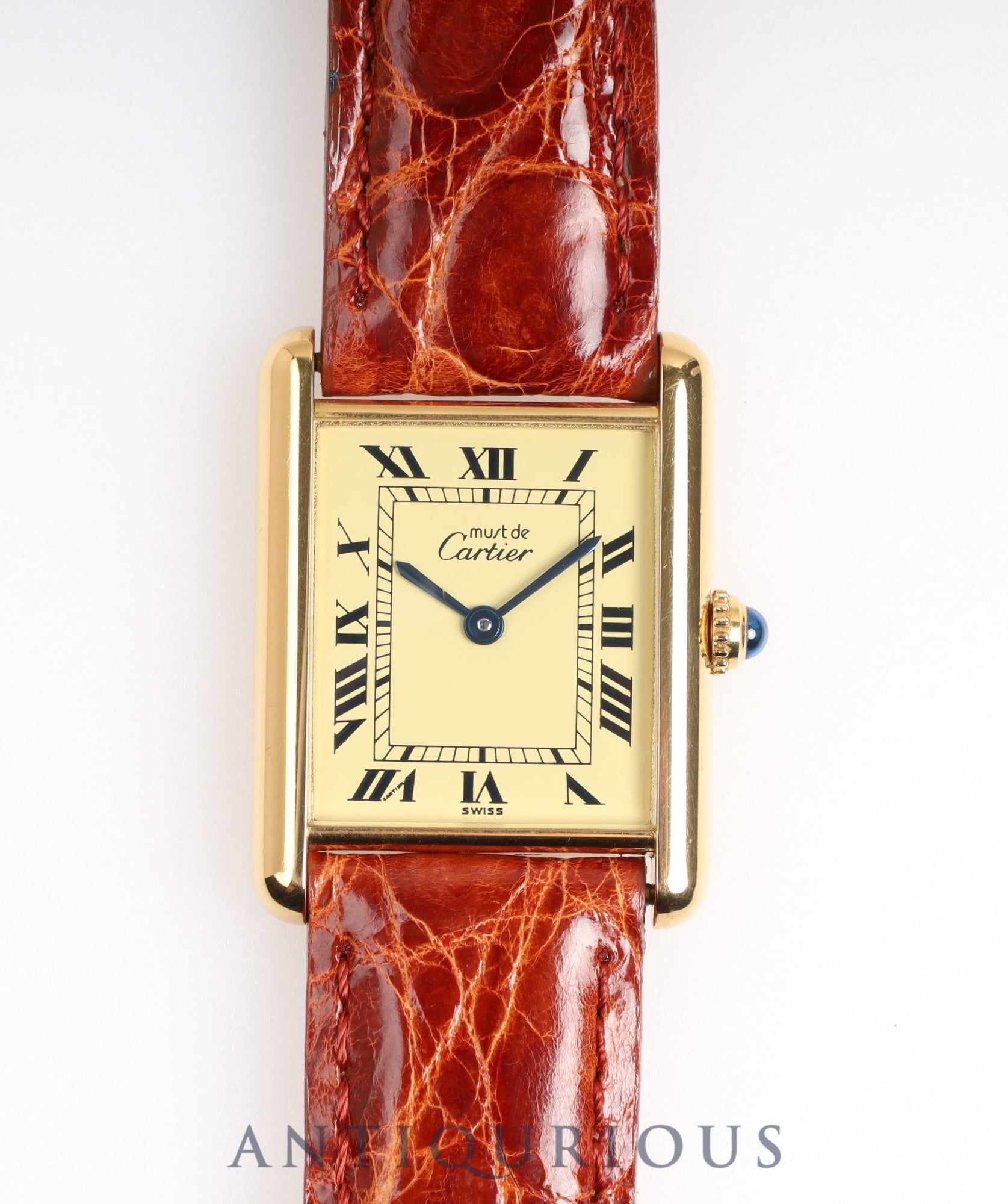 Cartier Must Tank LM QZ Ivory Roman Dial