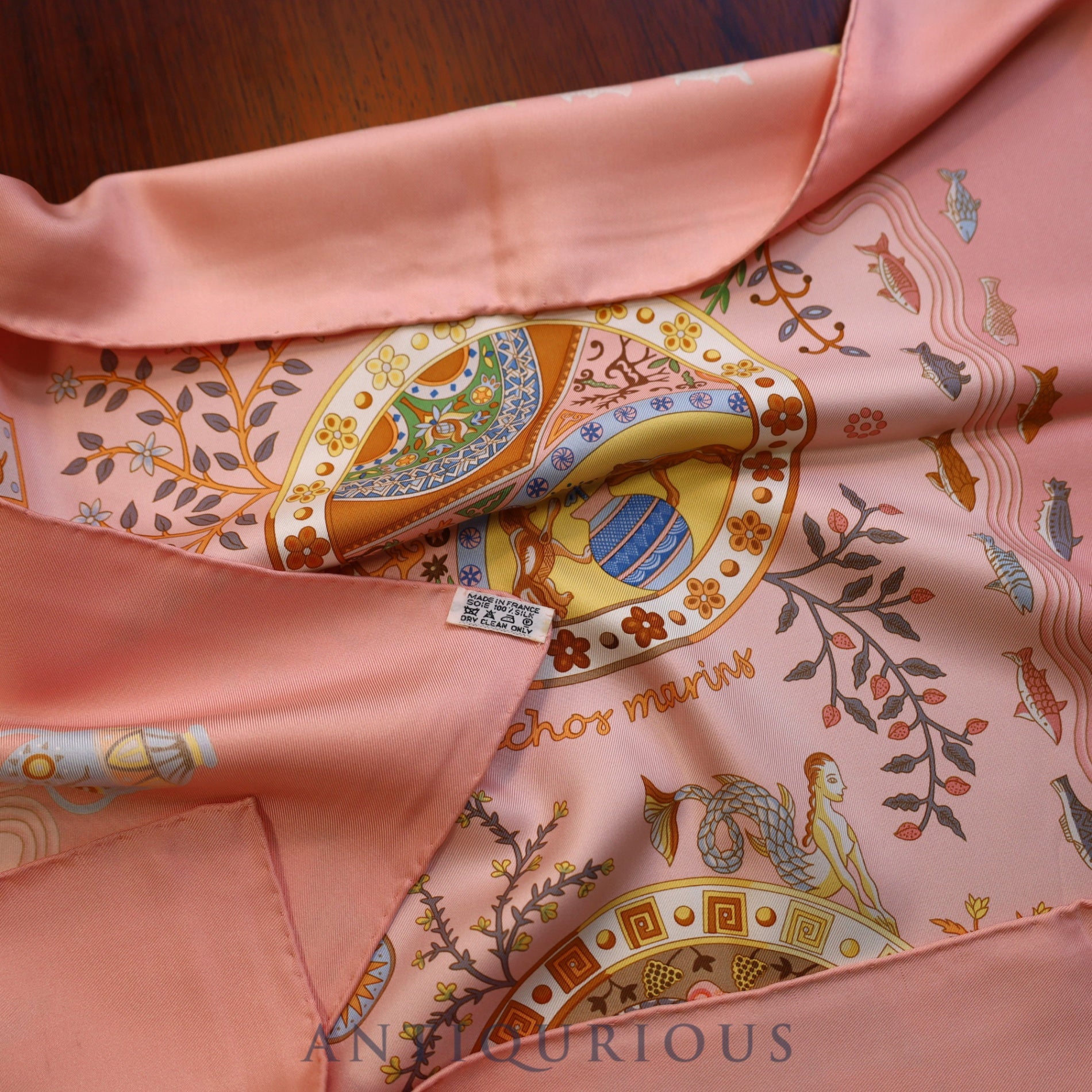 エルメス スカーフ カレ90 地中海の港町 SILK100%
