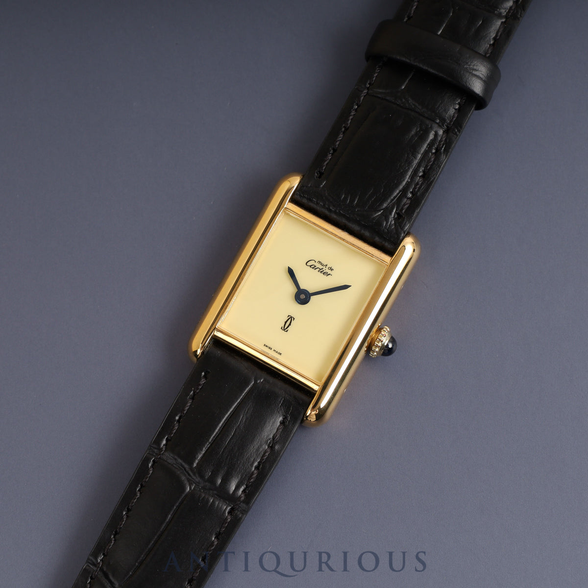 Cartier Must Tank Manual Winding Ivory Dial Watch Kut Cartier Must Tank SM Manual winding Ivory dial Complete  main image 4