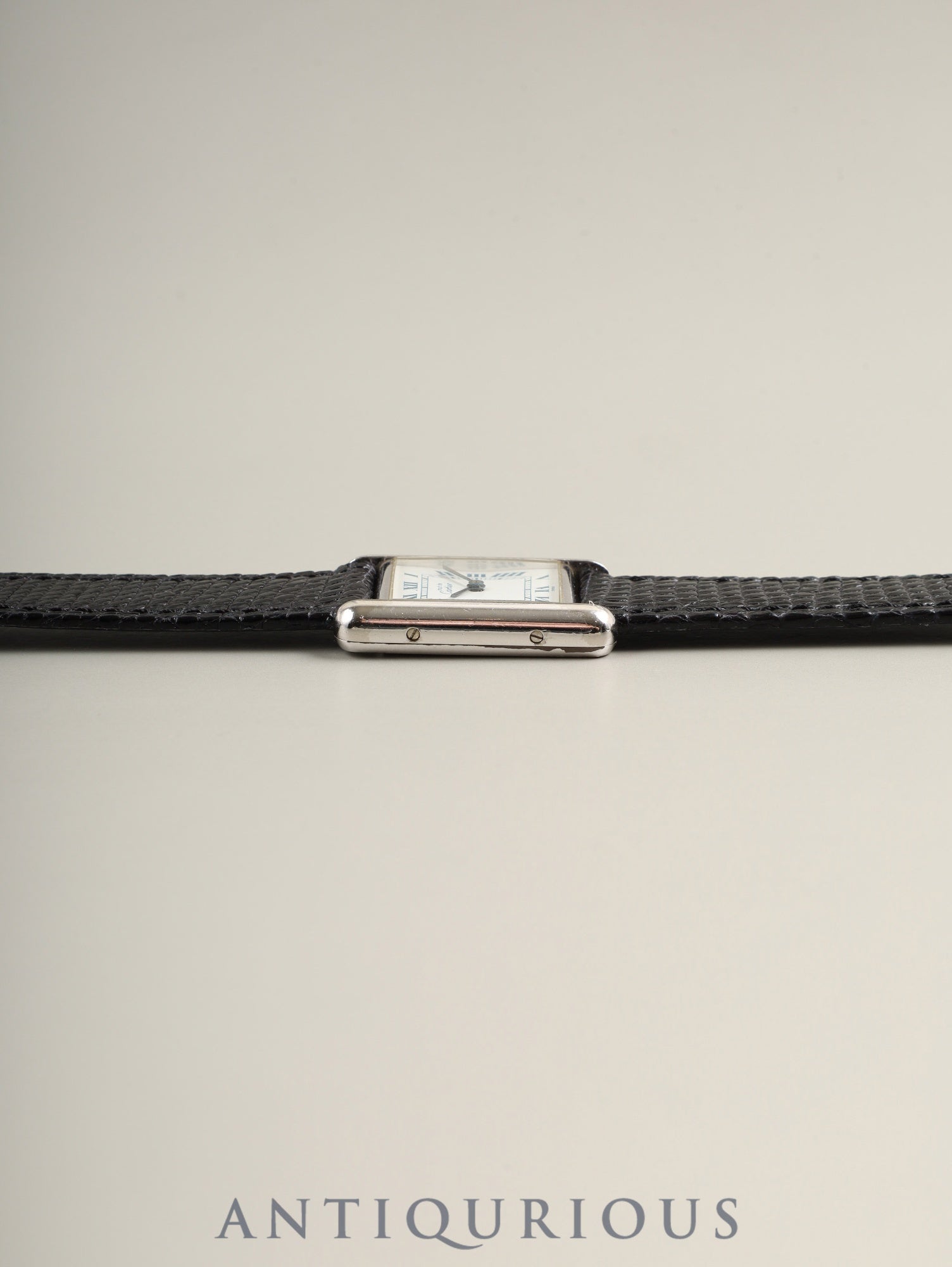 カルティエ マストタンク SM W1001543 / 6057002 クォーツ Cal.057 SV925 革 純正ピンバックル（SS）ホワイトローマン文字盤 （SWISS表記）オーバーホール済み