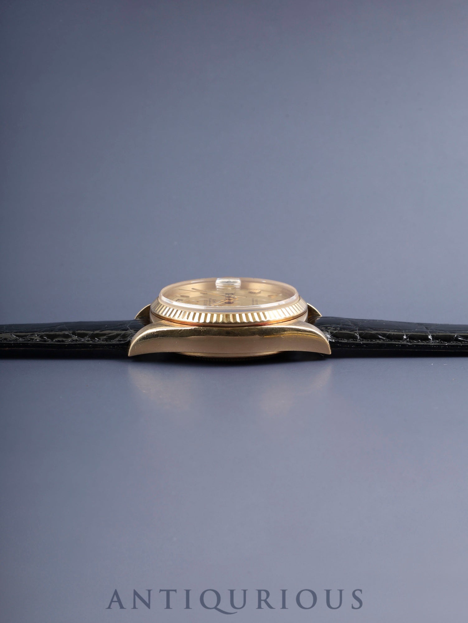 Rolex Day-Date 18038 Automatic Cal.3055 750YG Leather Original Pin Buckle (GP) Champagne Dial 62-series (1979) Overhauled