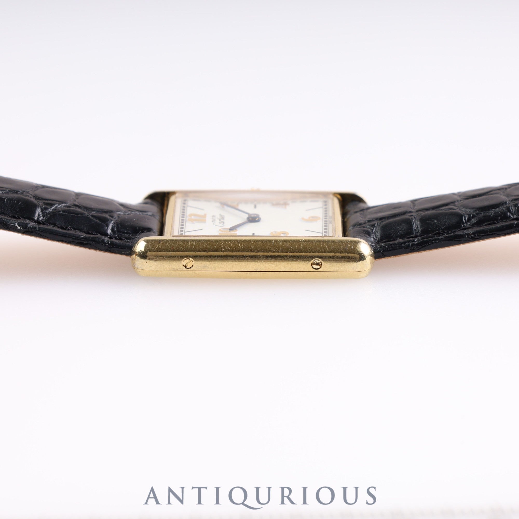 CARTIER Must Tank LM QZ590005 SV925 Leather Genuine D-buckle Arabic dial Box Cartier boutique complete service