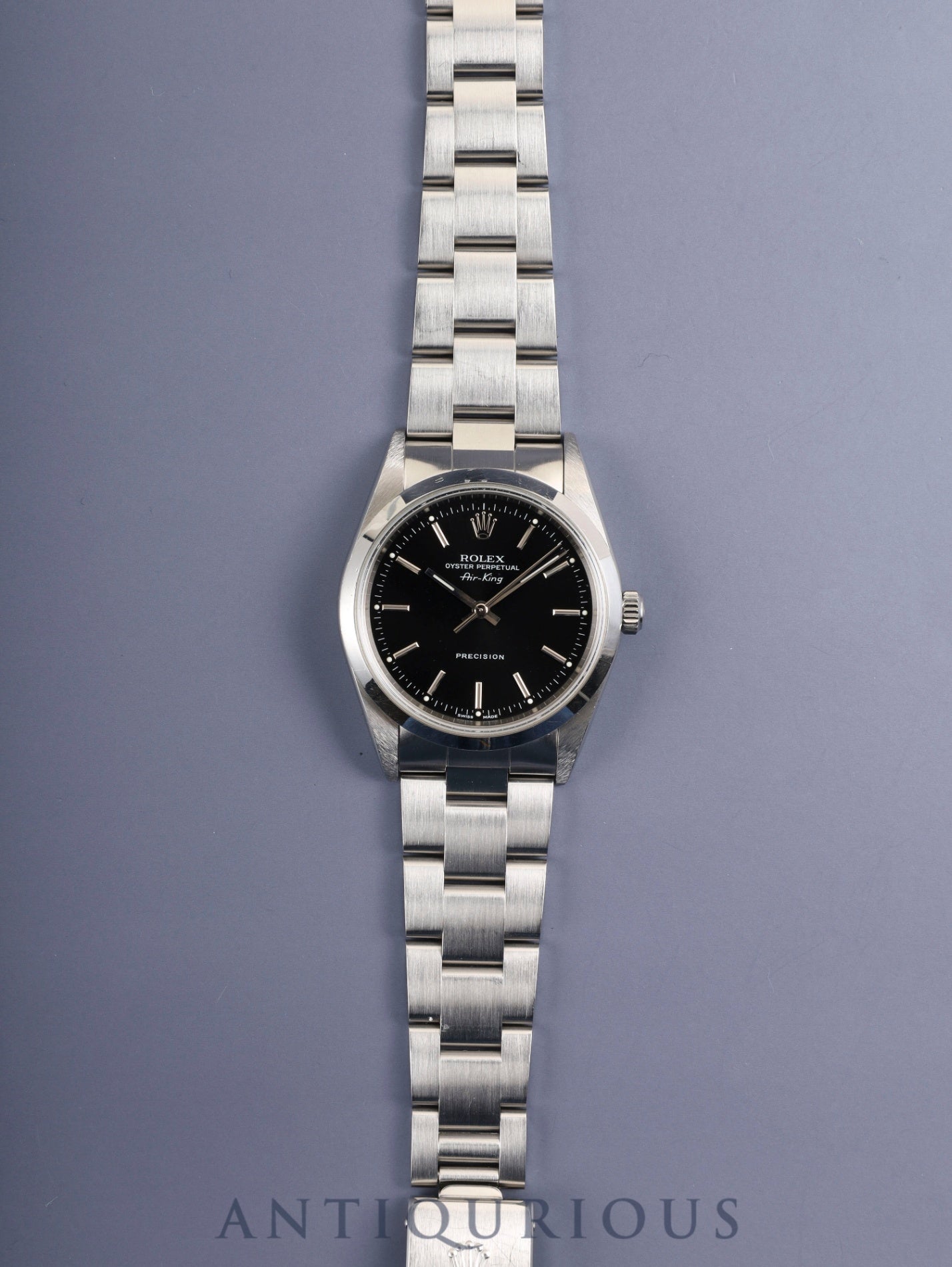 ロレックス エアキング 14000 自動巻き Cal.3000 SS SS 黒文字盤 A番