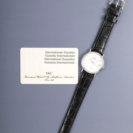 IWC ポートフィノ IW351320 自動巻き Cal.C.37521 SS 革 純正ピンバックル（SS）ホワイト文字盤 34mm 保証書（1997年）オーバーホール済み アイダブリュシー