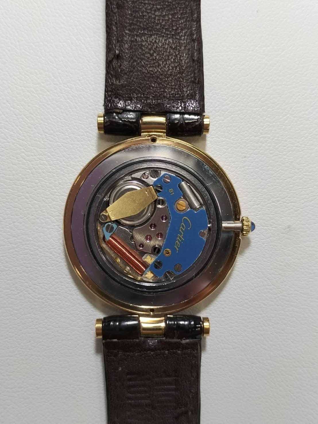カルティエ マスト ヴァンドーム VLC LM 83978213 / 17 クォーツ Cal.81 SV925 革 純正ピンバックル（GP）アイボリーローマン文字盤（SWISS表記）純正レザーベルト付き オーバーホール済み