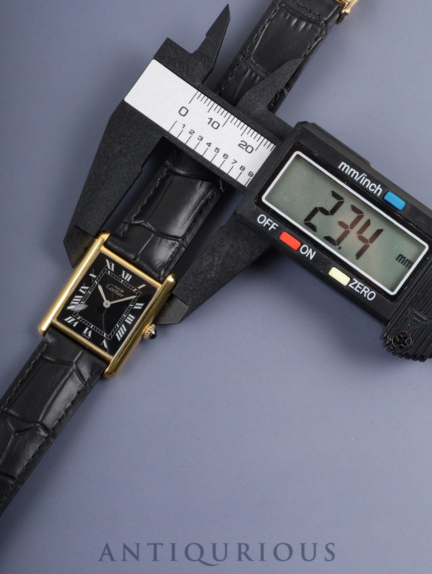 カルティエ マストタンク LM 手巻き Cal.78-1 SV925 革 純正尾錠（GP） ブラックローマン文字盤 箱 オーバーホール済み 新品仕上げ済み