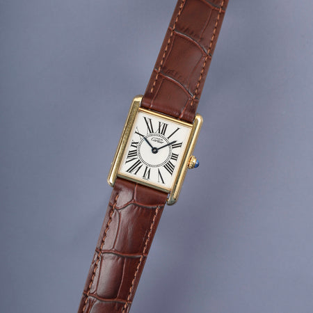 カルティエ マストタンク LM W1005554 / 590005 クォーツ Cal.90  SV925  革 純正Dバックル（GP）オパラン文字盤 オーバーホール済み