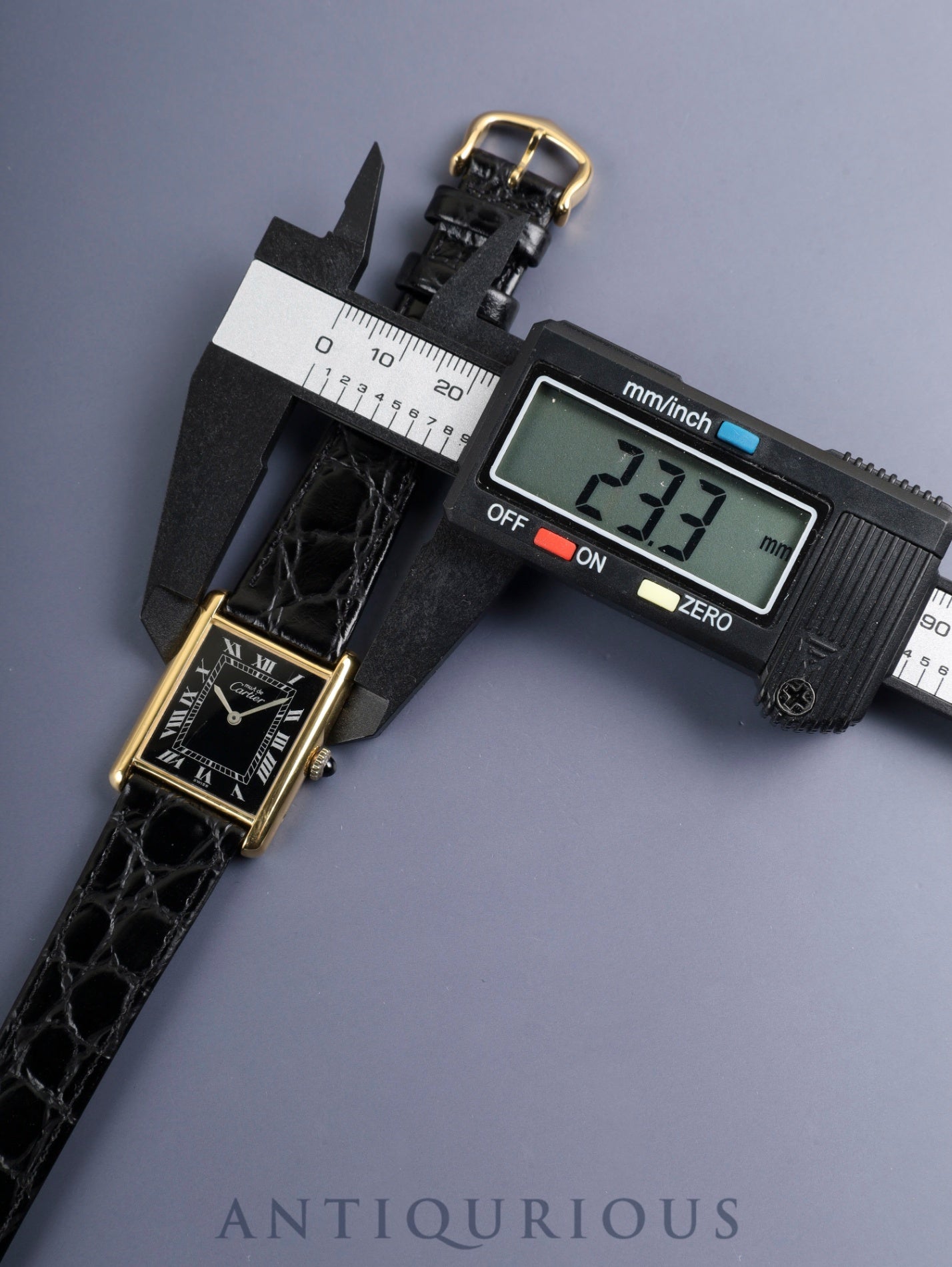 カルティエ マストタンク LM 6 手巻き Cal.78-1 SV925 革 純正ピンバックル（GP）ブラックローマン文字盤（SWISS表記）オーバーホール済み 新品仕上げ済み