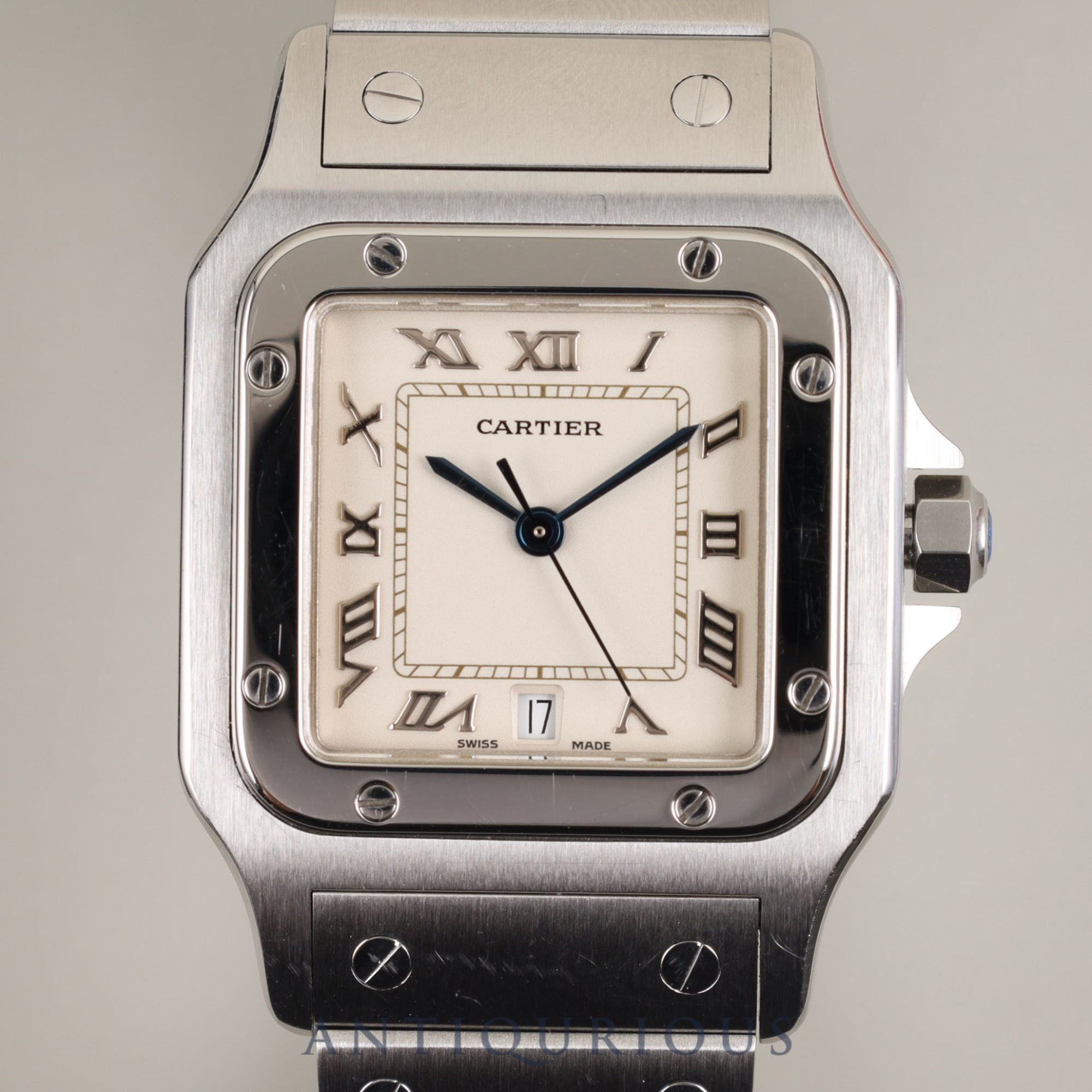 CARTIER SANTOS GALBEE LM W20025D6 / 1564 Quartz Cal.87 SS SS Ivory Dial Overhauled