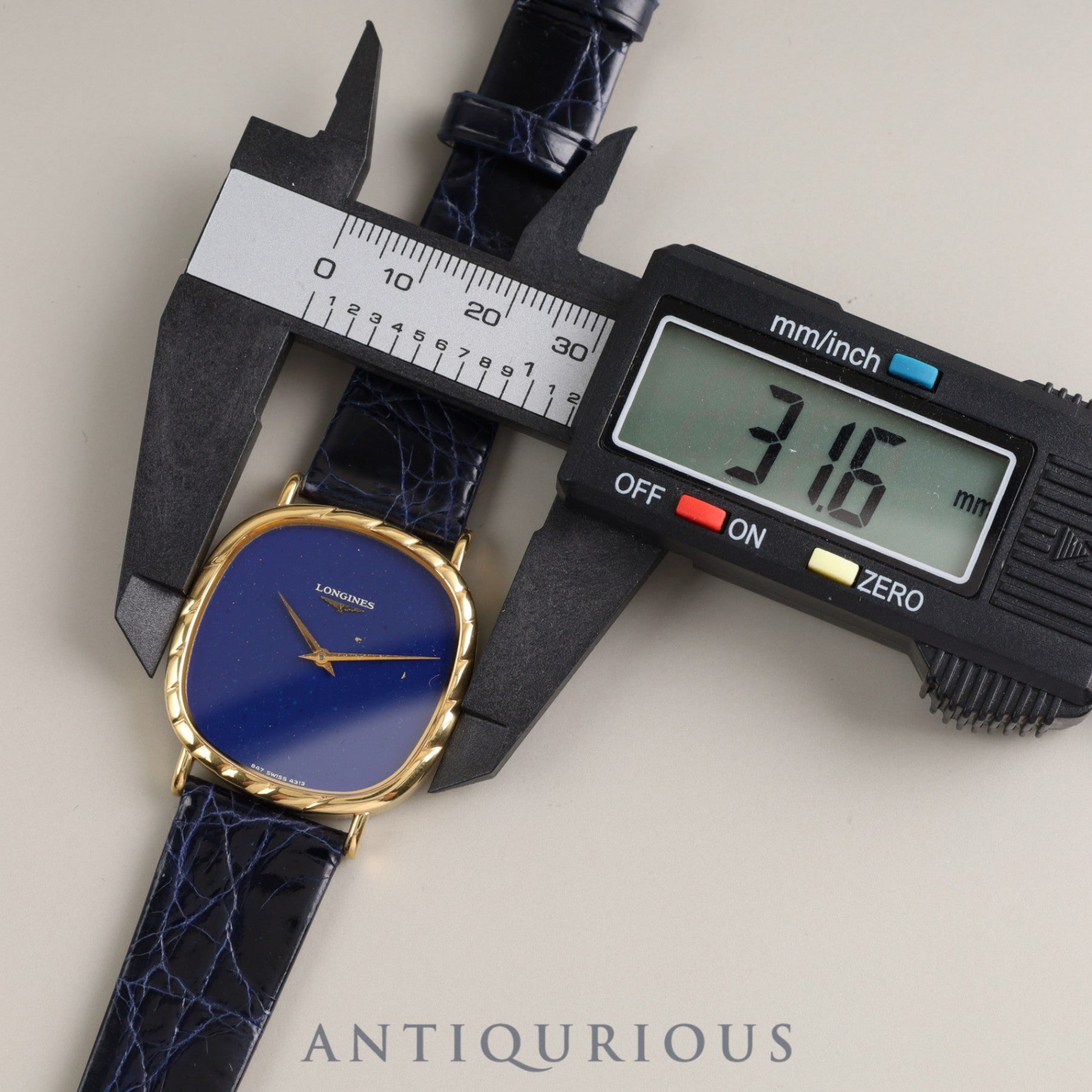 LONGINES CUSHION 847 4313 Manual winding Cal.L847.4 YG Genuine buckle Lapis lazuli dial