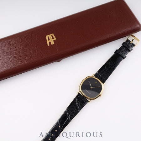 Audemars Piguet Octagonal Case Manual Winding Cal.K2001/1A YG Leather Genuine Buckle (750) Black Dial Box