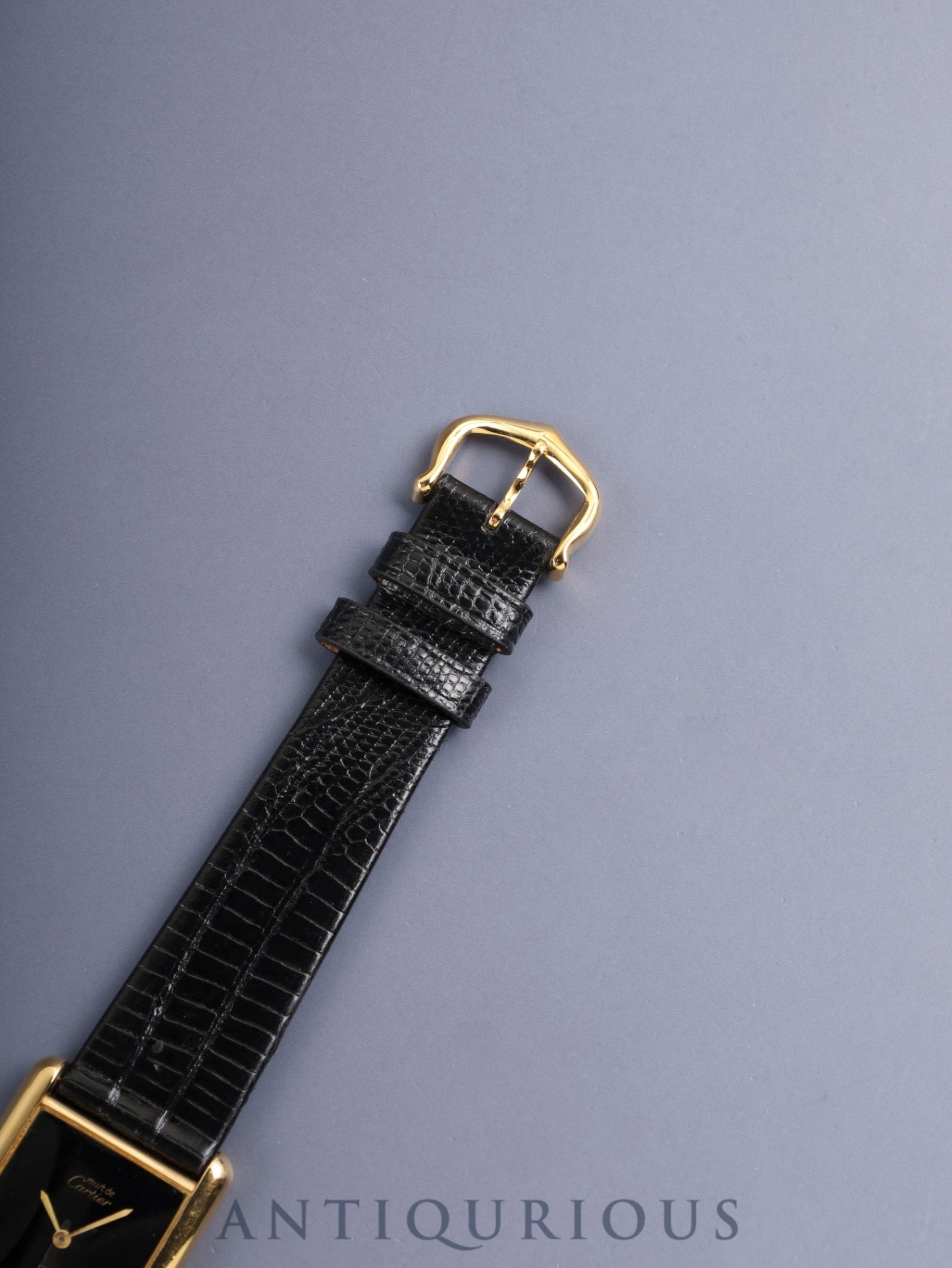カルティエ マストタンク LM 手巻き Cal.78-1 SV925 革 純正ピンバックル（GP）オニキス文字盤（SWISS表記）オーバーホール済み