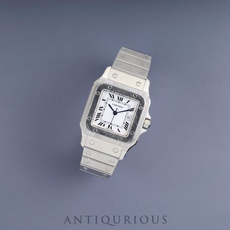 カルティエ サントス ガルベ LM 81036188 / 1553 自動巻き SS SS  ホワイトローマン文字盤 カルティエブティックにてコンプリートサービス・ミドルケース交換済み