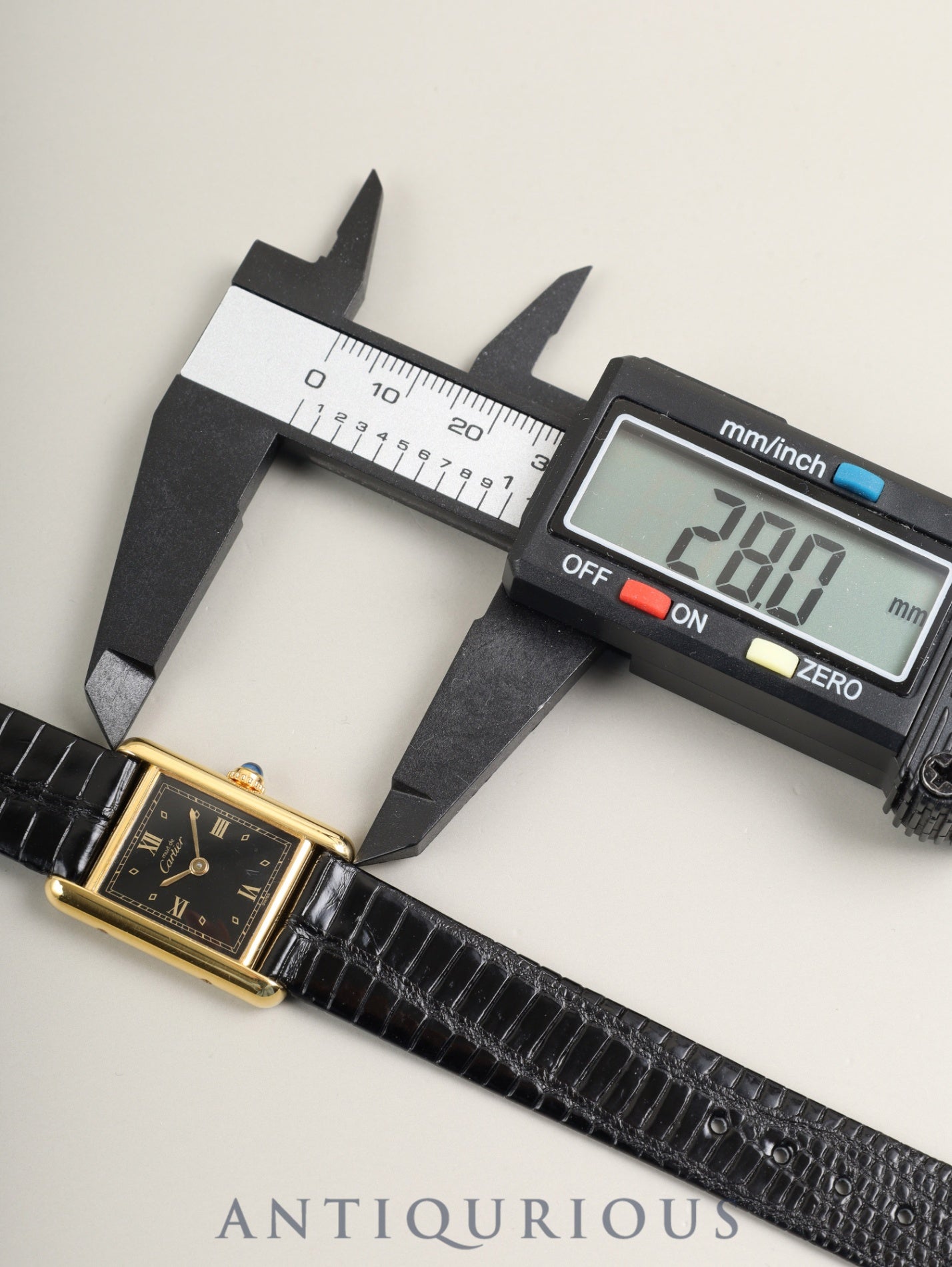 Cartier Must Tank SM 557051 Quartz Cal.057 SV925 Leather Genuine Pin Buckle (GP) Black Roman Dial (SWISS marking) Overhauled Polished