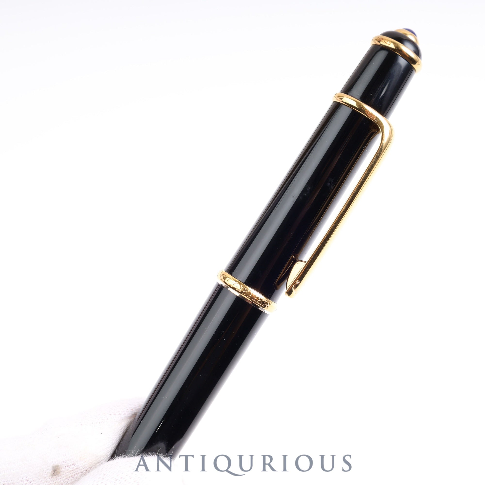 Cartier Diabolo Ballpoint Pen Twist Type Black x Gold GP Twist Type Box Warranty Card (2004)