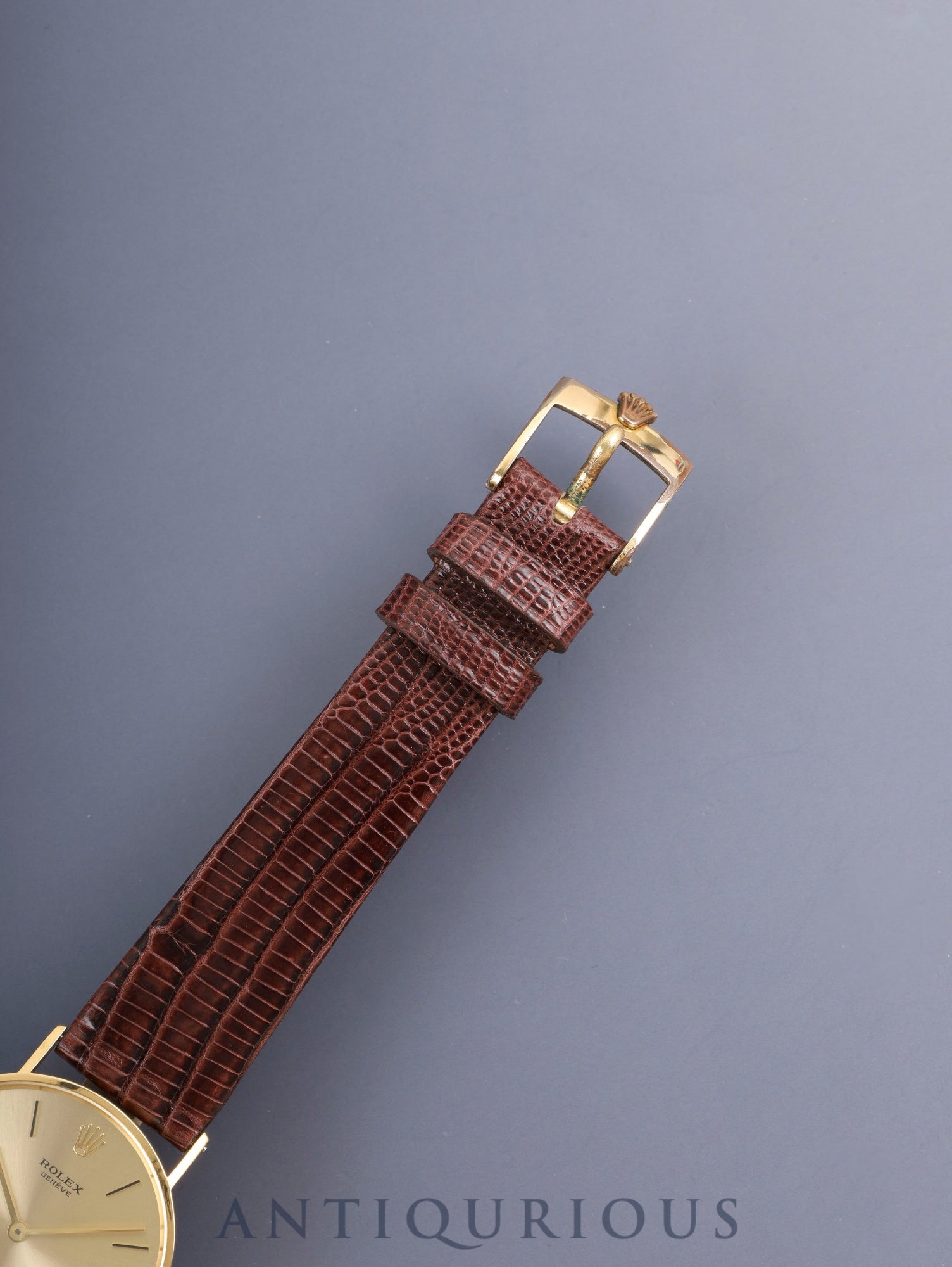 ロレックス チェリーニ 3833 手巻き Cal.1600 750YG 革 純正ピンバックル（GP） シャンパン文字盤 31mm 41番台（1974年）純正レザーベルト付き オーバーホール済み