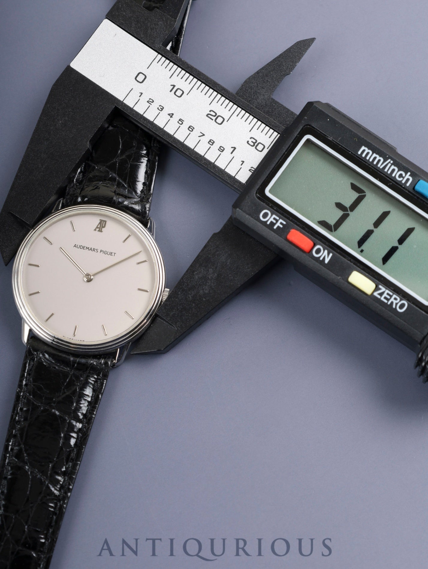 Audemars Piguet Round Quartz Cal.2612 750WG Leather Original Pin Buckle (750WG) Silver Dial Overhauled