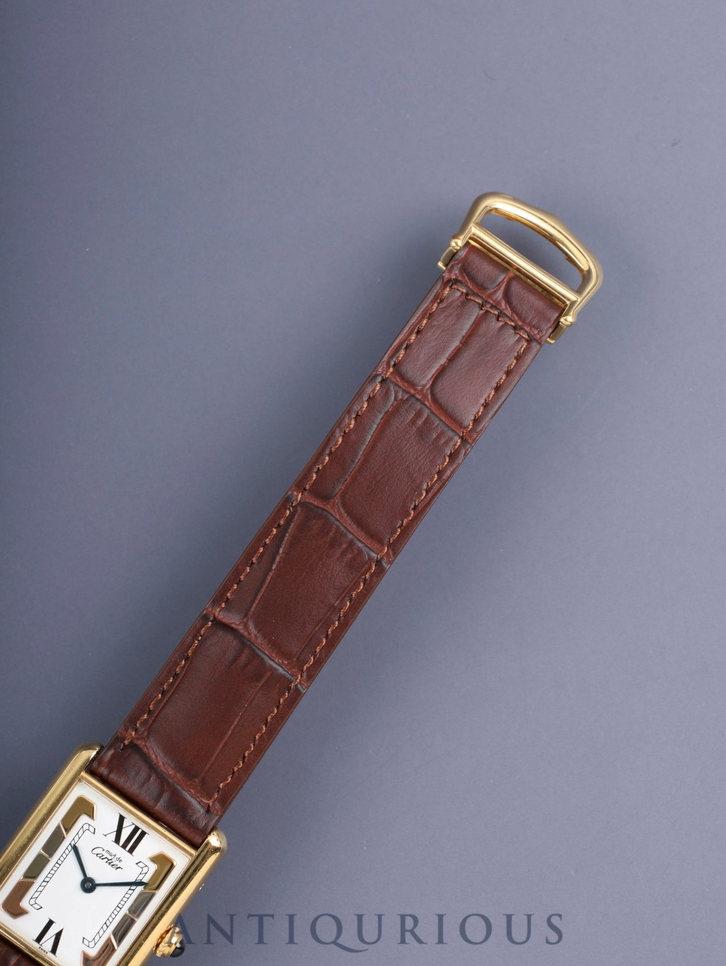 カルティエ マストタンク LM 590005 クォーツ Cal.- SV925 革 純正Dバックル（GP）サイドトリニティ文字盤（SWISS表記）カルティエブティックにてコンプリートサービス済み