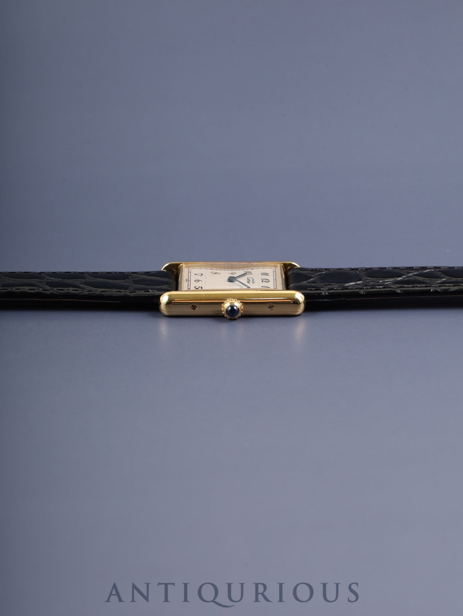 カルティエ マストタンク LM 590005 クォーツ Cal.90 SV925 革 純正尾錠（GP） アラビア文字盤 オーバーホール済み 新品仕上げ済み