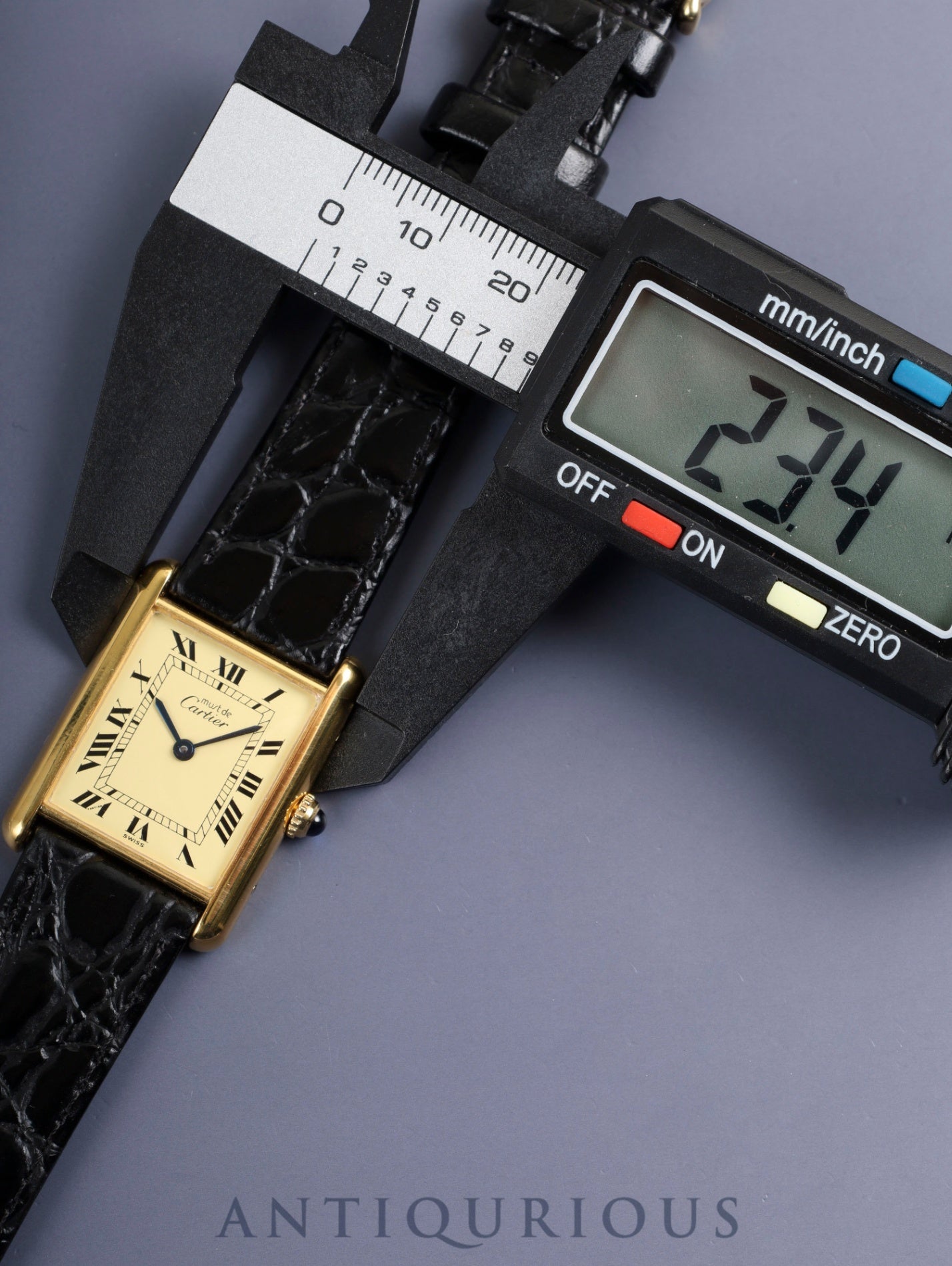 カルティエ マストタンク LM 590005 クォーツ Cal.90 SV925 革 純正ピンバックル（GP）アイボリーローマン文字盤（SWISS表記）オーバーホール済み 新品仕上げ済み