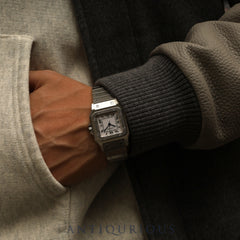 カルティエ サントス ガルベ LM 81036188 / 1553 自動巻き SS SS  ホワイトローマン文字盤 カルティエブティックにてコンプリートサービス・ミドルケース交換済み