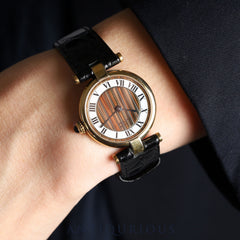 Cartier Must Vendome VLC SM 590004 Quartz Cal.90 SV925 Leather Genuine Pin Buckle (GP) Front Trinity Dial (SWISS marking) Overhauled