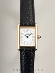 カルティエ マストタンク MM W1013854 / 2415 クォーツ Cal.057 SV925 革 純正Dバックル（GP） テレフォンアラビア文字盤（SWISS MADE表記） 1990年頃～2004年頃  オーバーホール済み