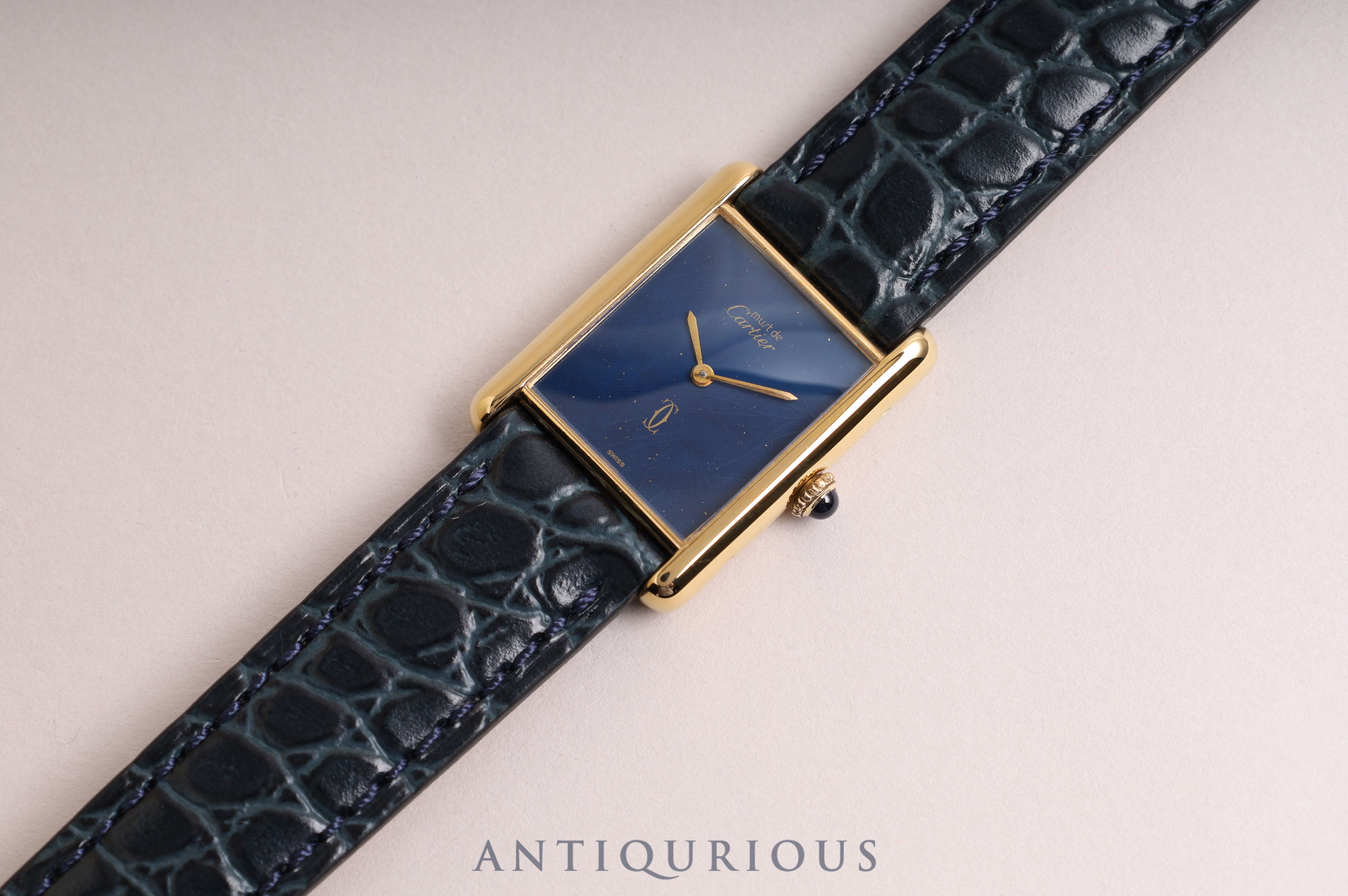 Cartier Must Tank LM Manual Winding Lapis Lazuli Dial Newly Finished